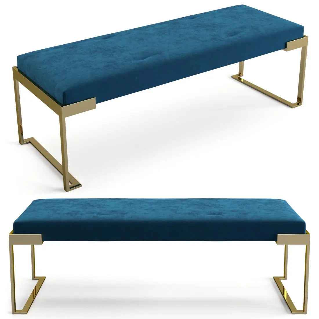 Metal Frame Velvet Upholstery Bedroom Ottoman W009B18B Fendi style Aura bedside stool,bench