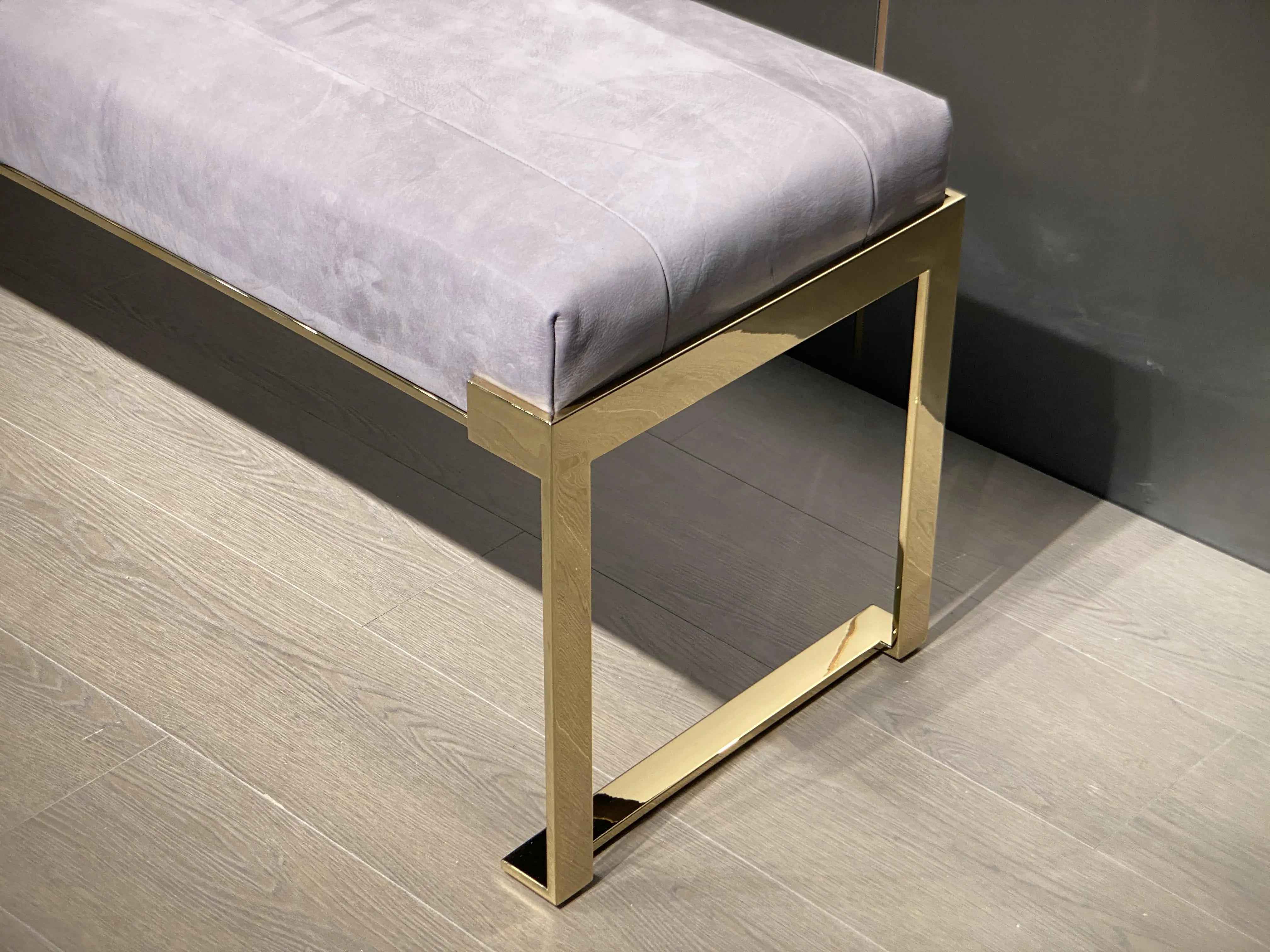 Metal Frame Velvet Upholstery Bedroom Ottoman W009B18B Fendi style Aura bedside stool,bench