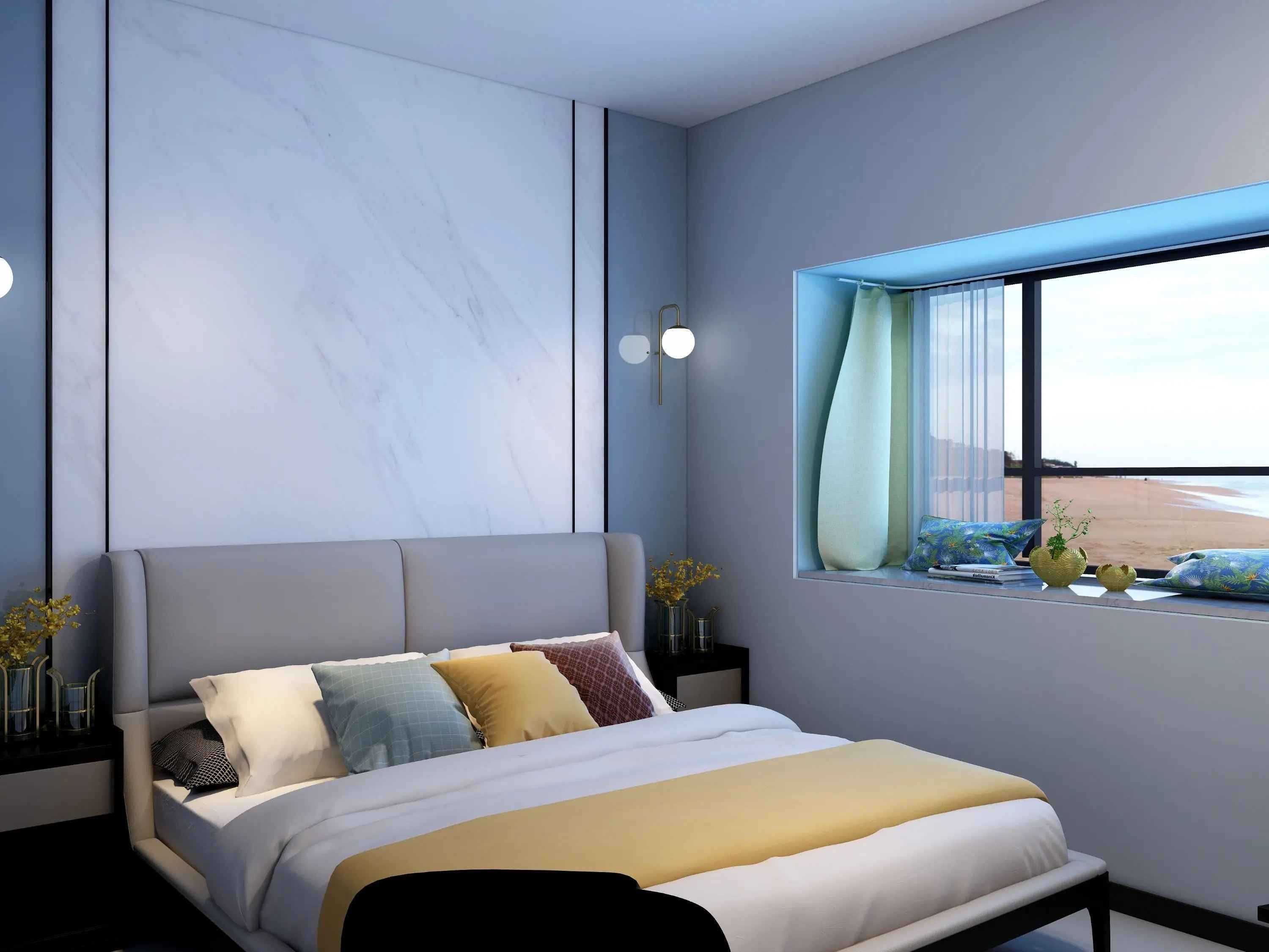 Minimalist Chic Leather KB-VVCASA-BED-VX1-1695-1 Bed