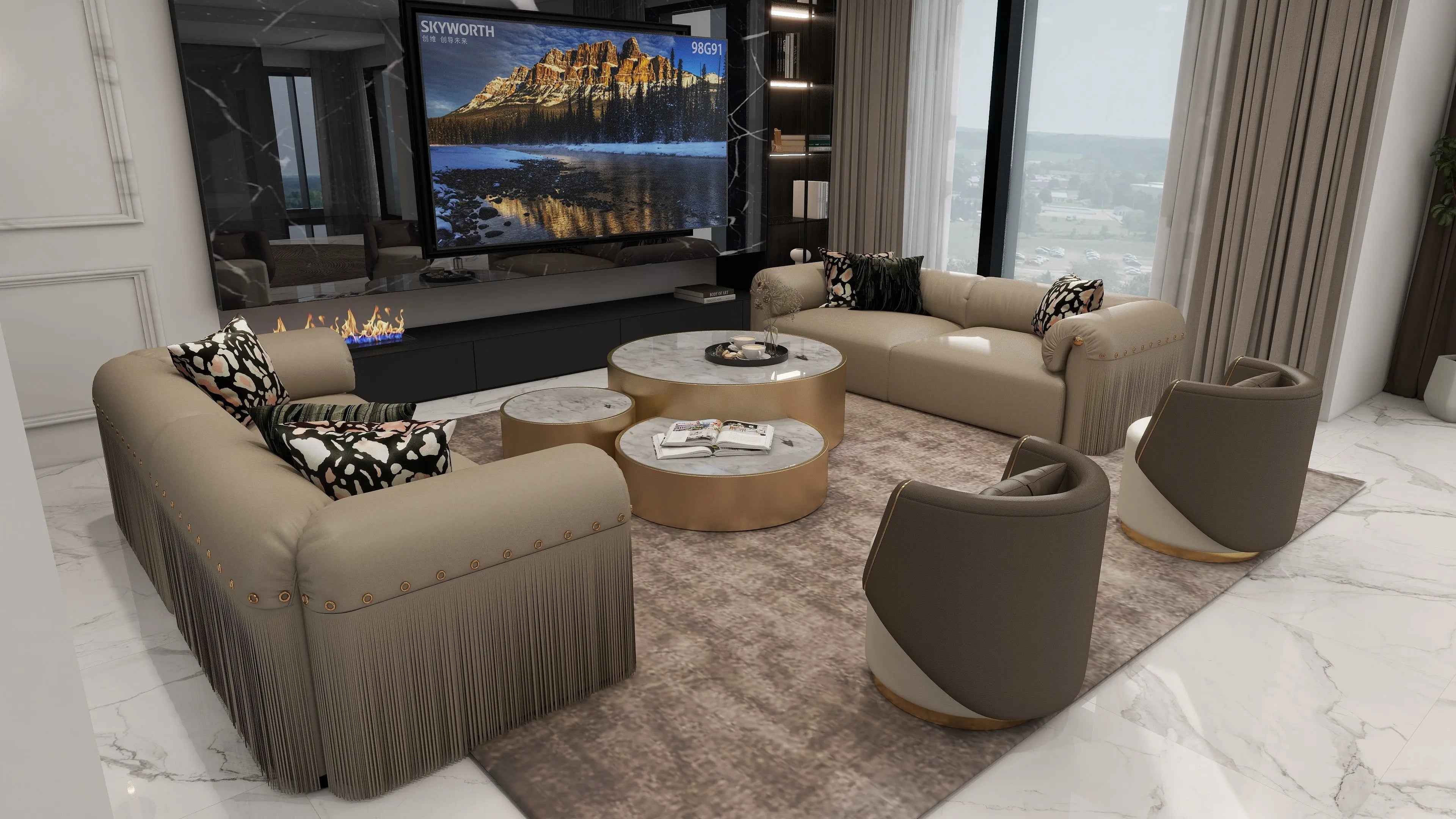 Modern Design Full Leather Living Room Sofa WH311SF2 two seater Modern furniture sofa