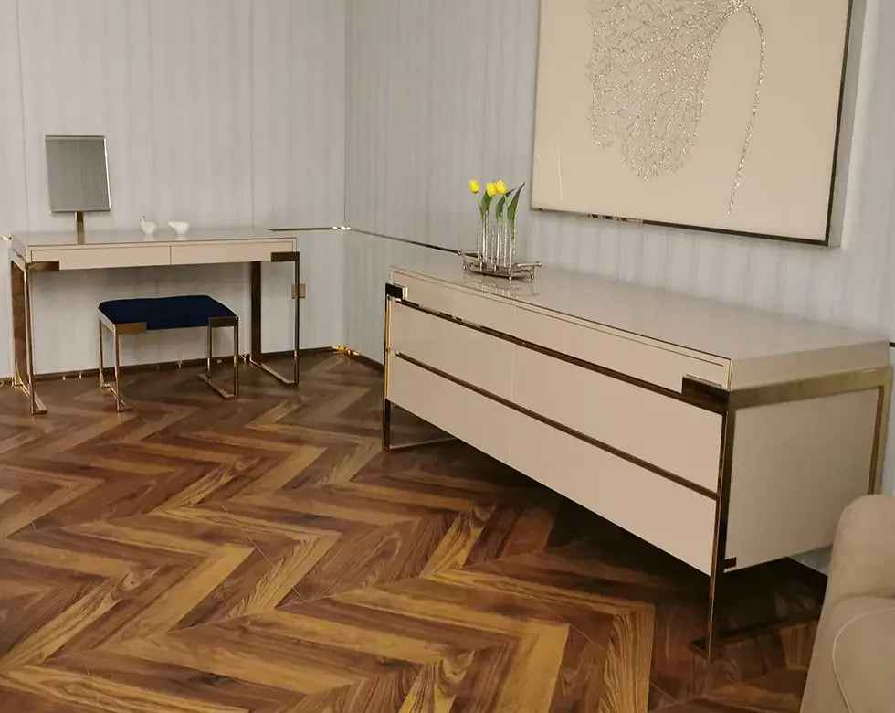 Modern Luxury Metal Base 6 Drawer Chest Cabinet W009B12B Fendi style Aura Chest sideboard