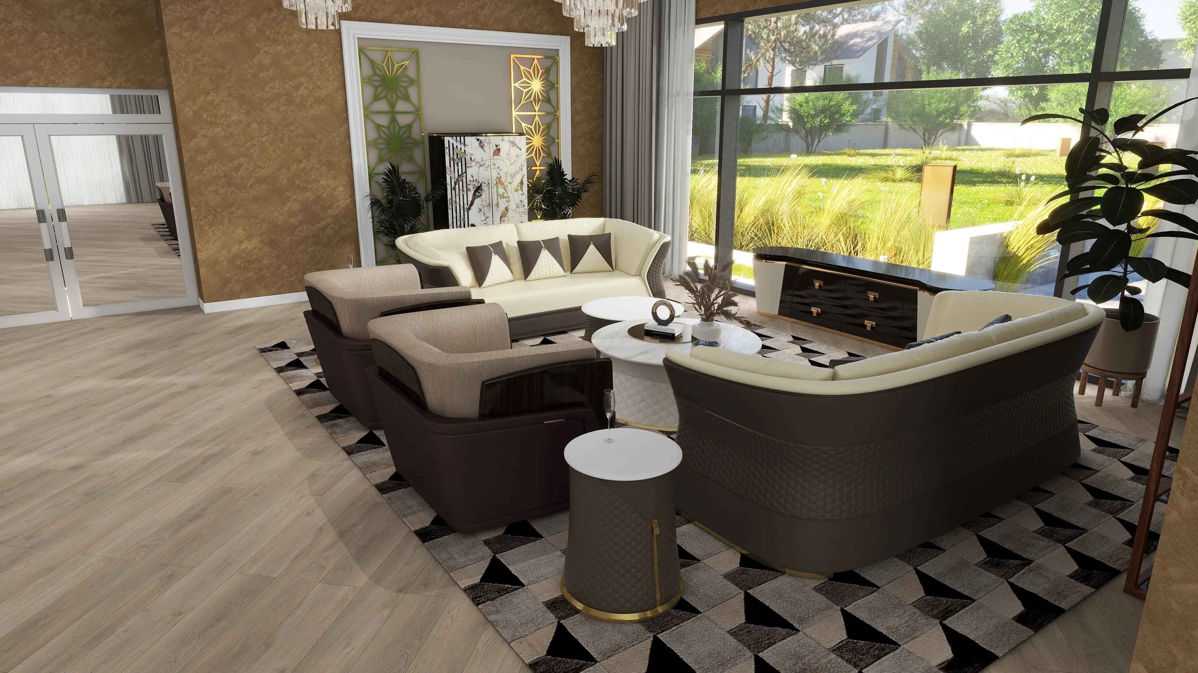 Modern Luxury TV Stand - Contemporary Entertainment Center W008H12 Bentley TV Cabinet