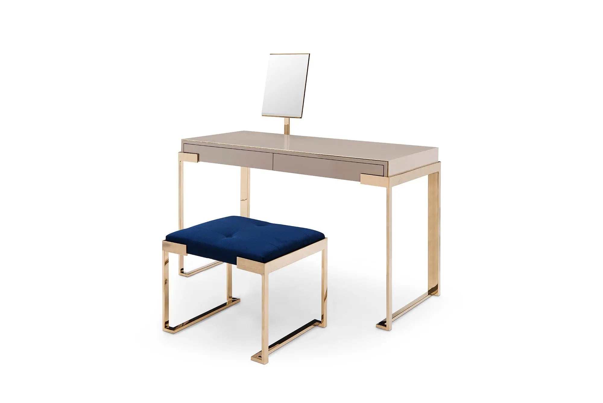 Modern Simple Metal Frame Upholstered Dressing Stool W009B16B Fendi style Aura vanity stool W