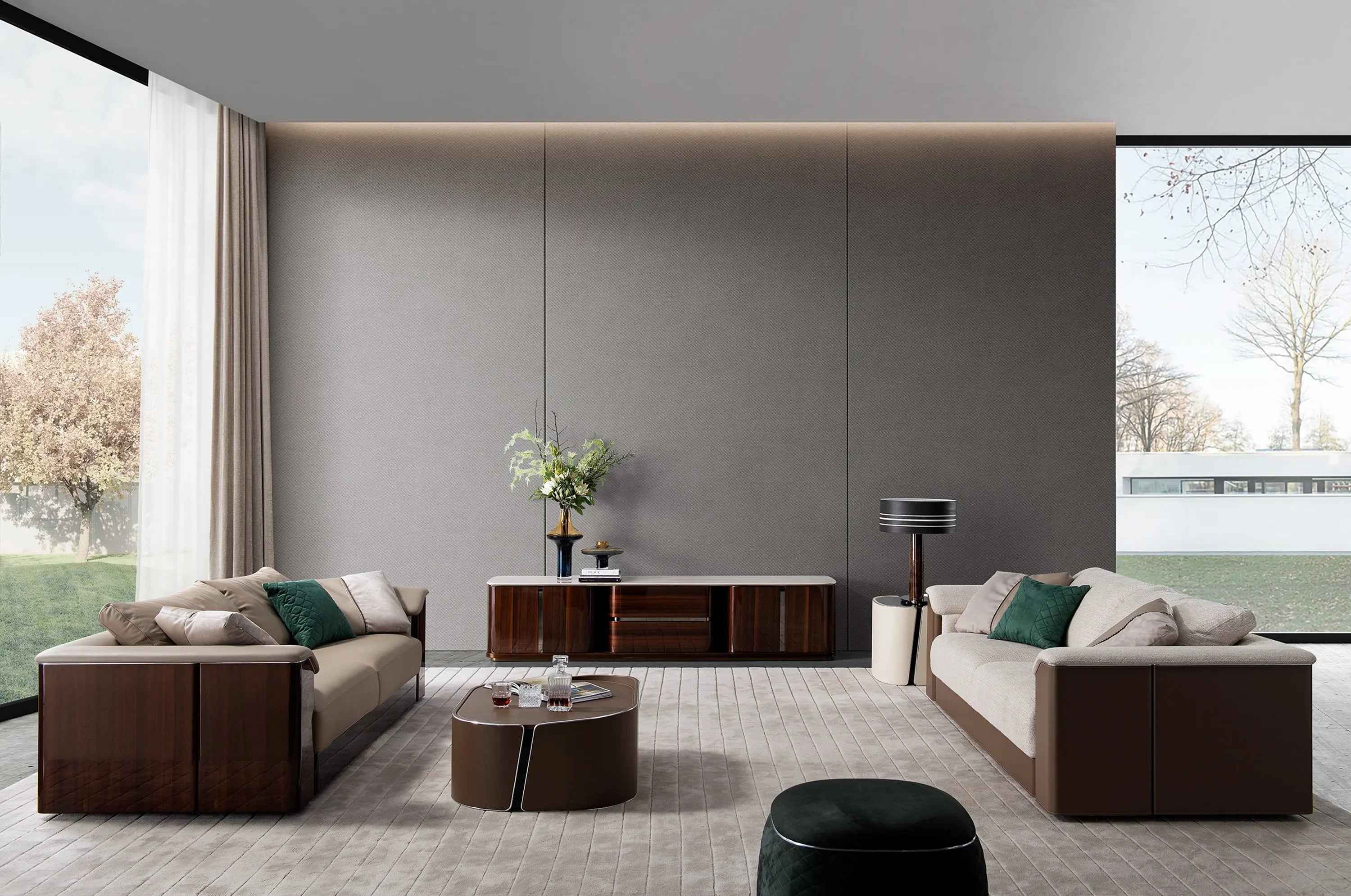 Modern TV Stand Furniture - Sleek Entertainment Center W016H12 Bentley Style Harrow Sideboard TV Cabinet