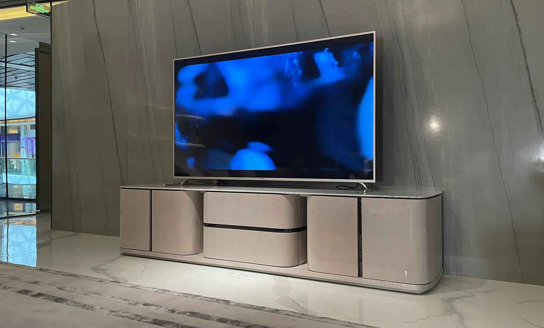 Modern TV Stand Furniture - Sleek Entertainment Center W016H12 Bentley Style Harrow Sideboard TV Cabinet