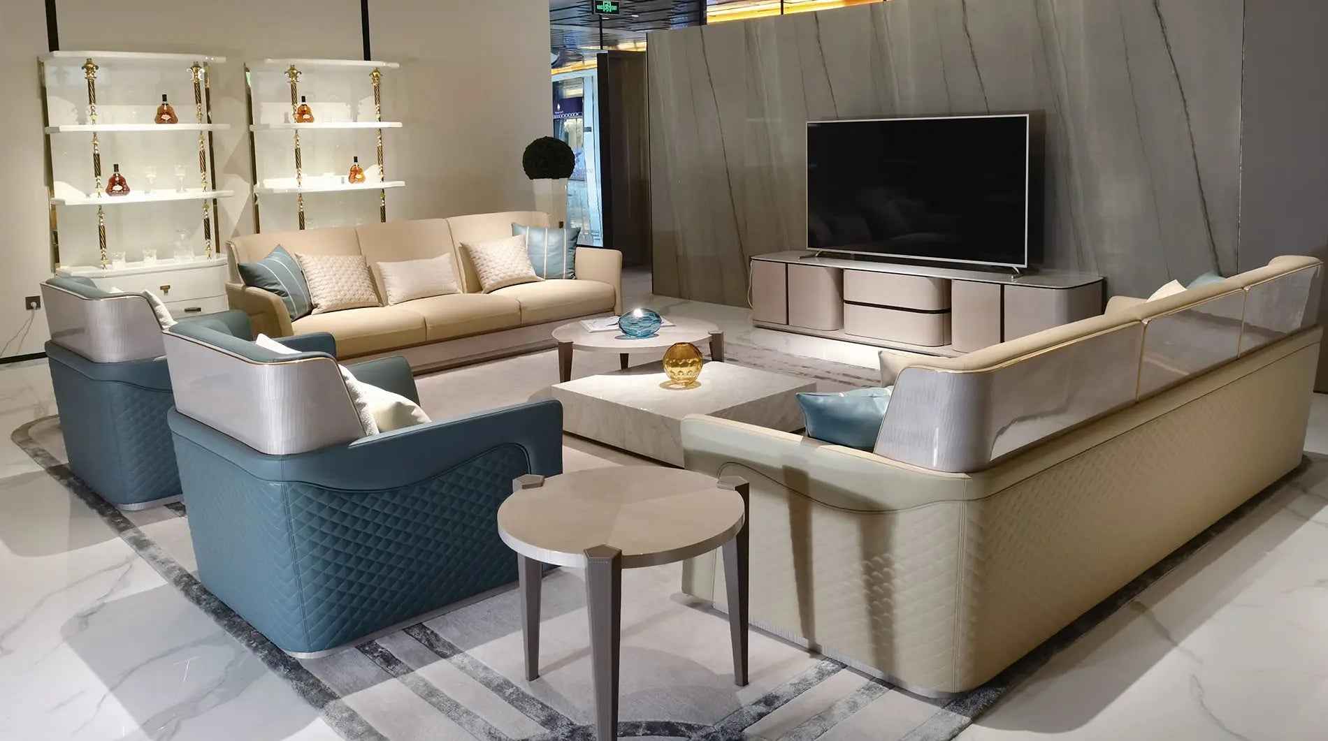 Modern TV Stand Furniture - Sleek Entertainment Center W016H12 Bentley Style Harrow Sideboard TV Cabinet