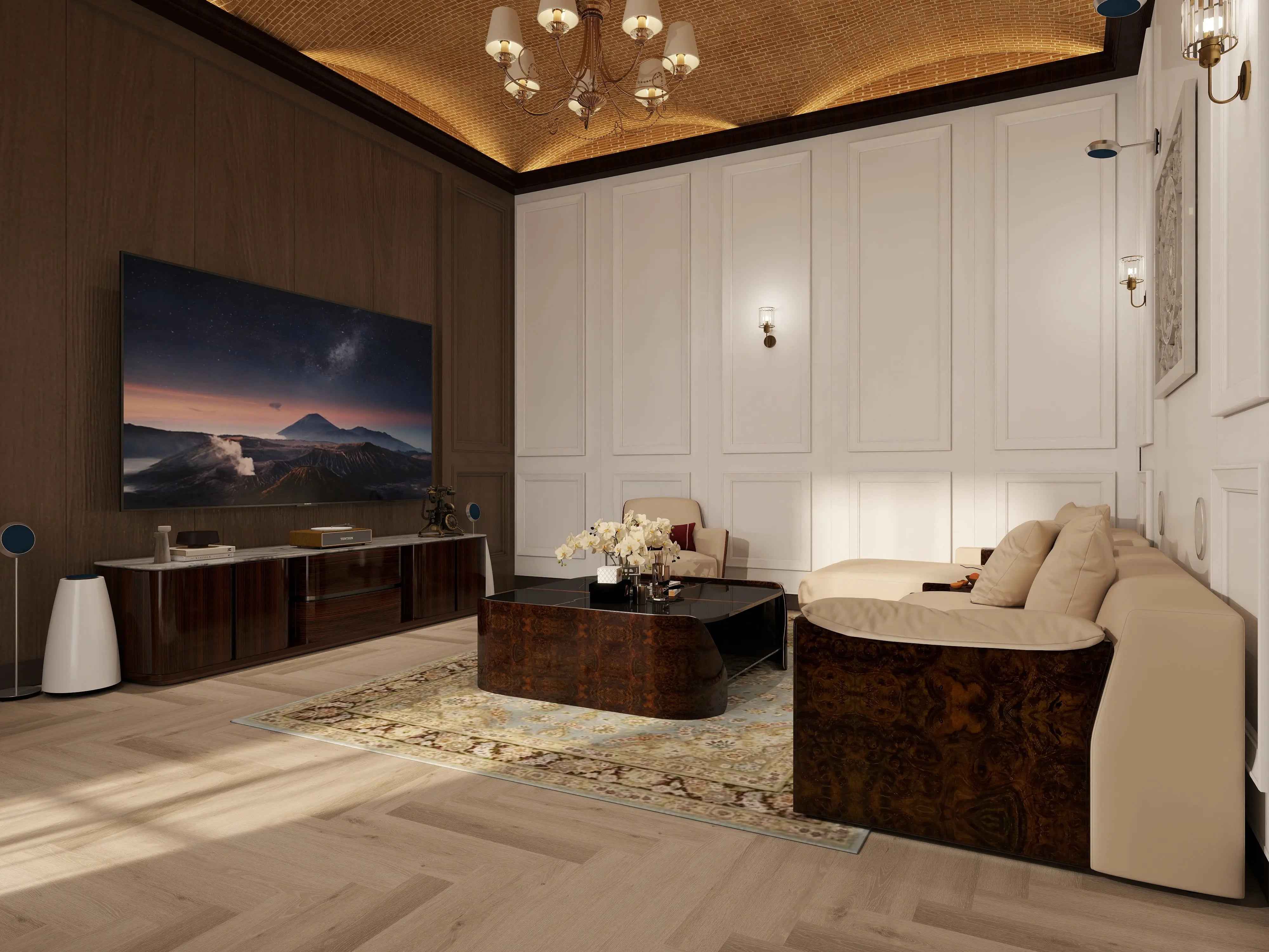 Modern TV Stand Furniture - Sleek Entertainment Center W016H12 Bentley Style Harrow Sideboard TV Cabinet