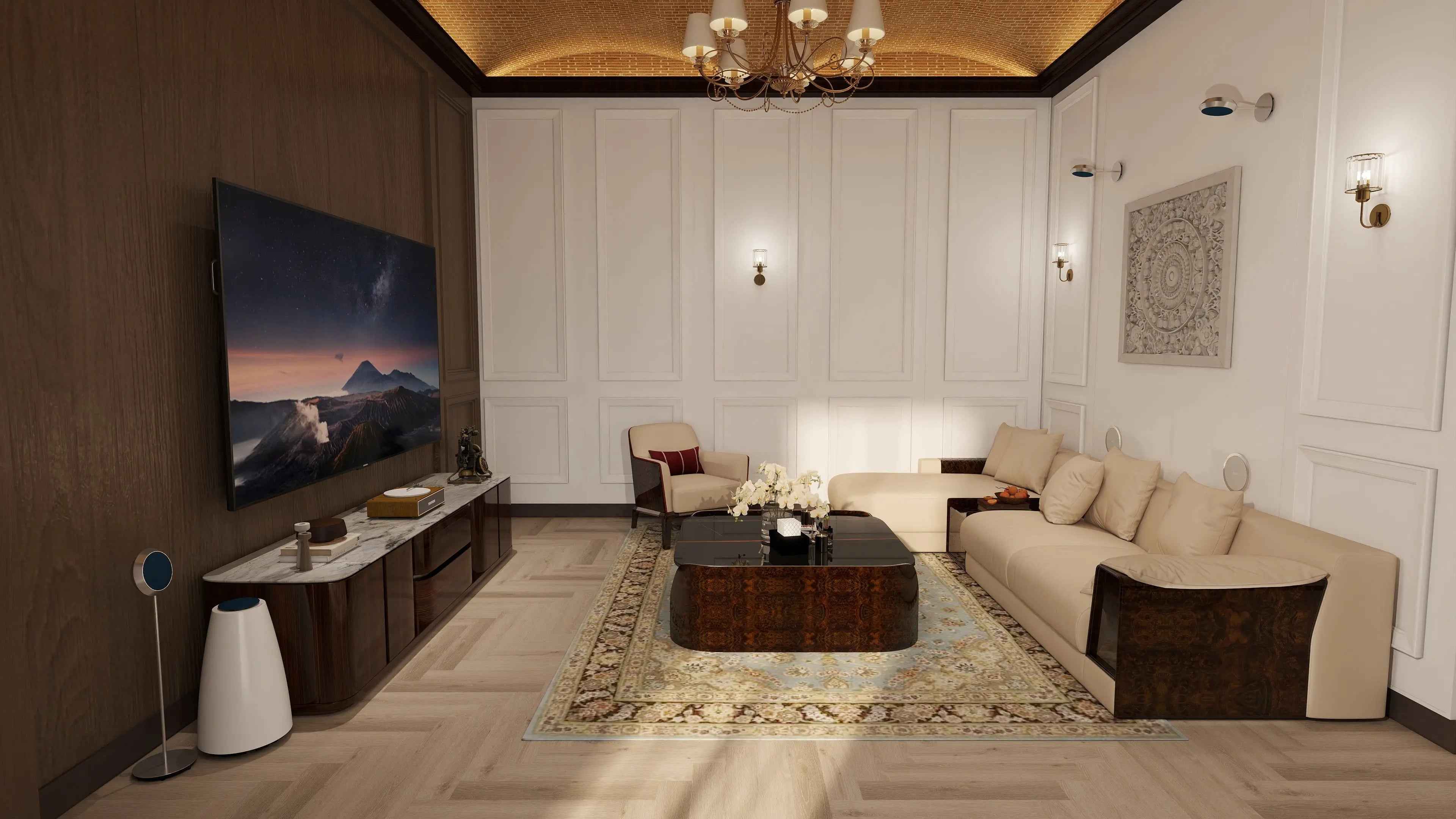 Modern TV Stand Furniture - Sleek Entertainment Center W016H12 Bentley Style Harrow Sideboard TV Cabinet