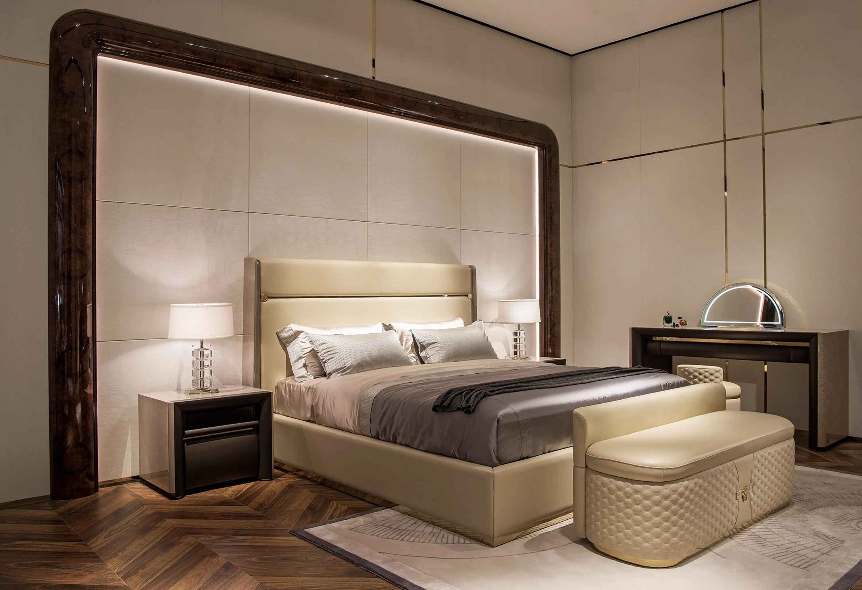 Modern White Leather Dresser Dressing Chair W002B16B Turri style Madison dressing stool