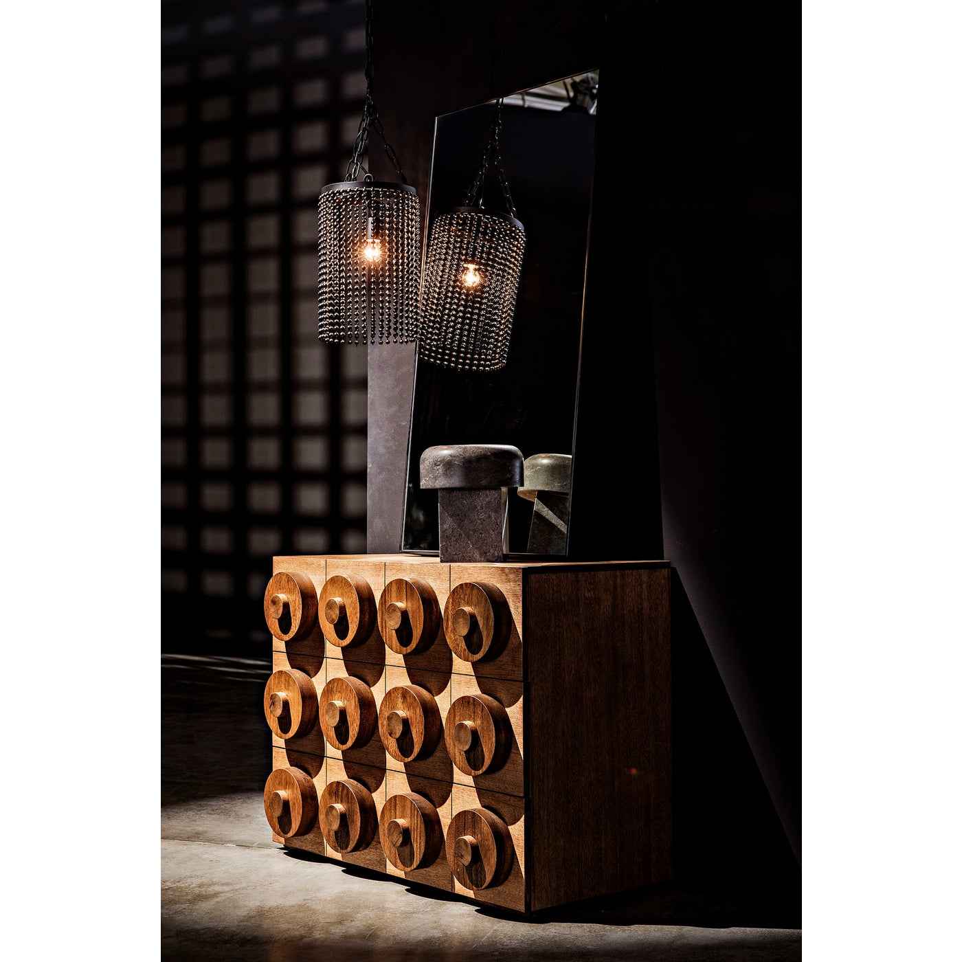 Stacked Relief Design: Aesthetic and Functional Drawer Cabinet