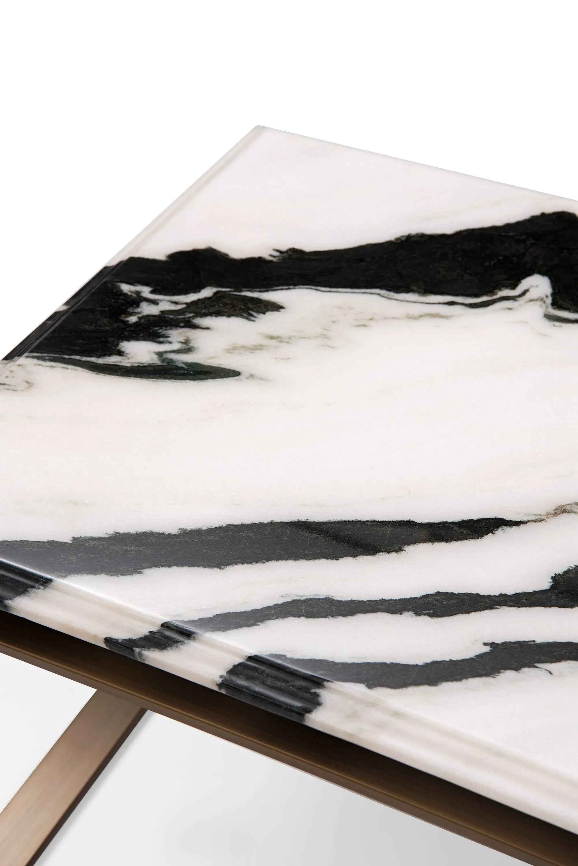 Panda White Marble Corner Table - Nature-Inspired Elegance for YourSpace W011H6A Visionnaire style Atreyu Coffee Table Tea table Coner table