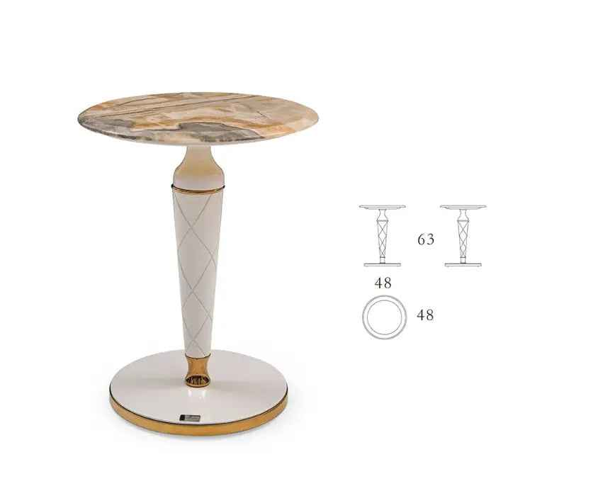Round Marble White Side Table W012H6B Bentley Coffee Table Tea table Coner table
