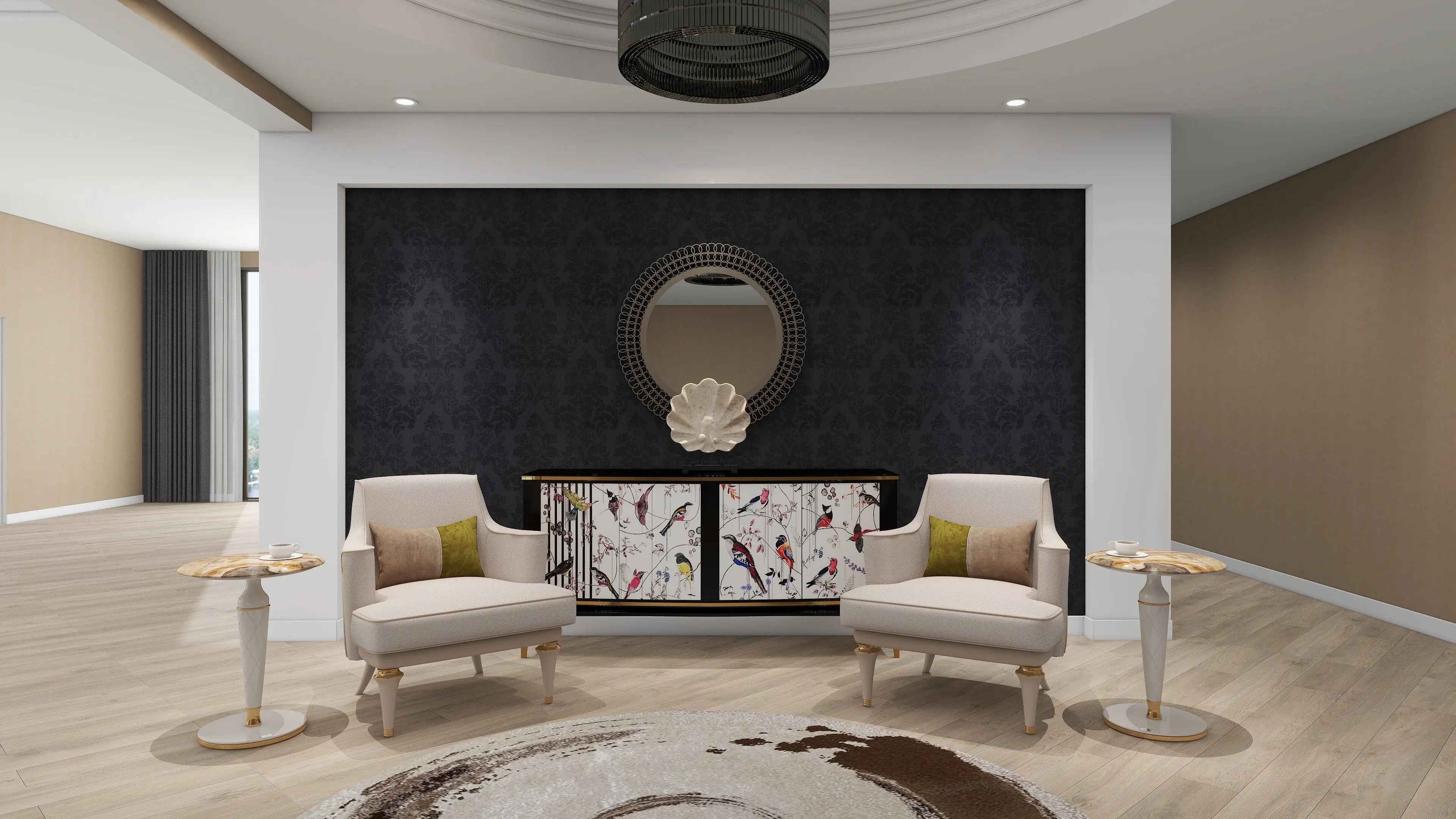 Round Marble White Side Table W012H6B Bentley Coffee Table Tea table Coner table