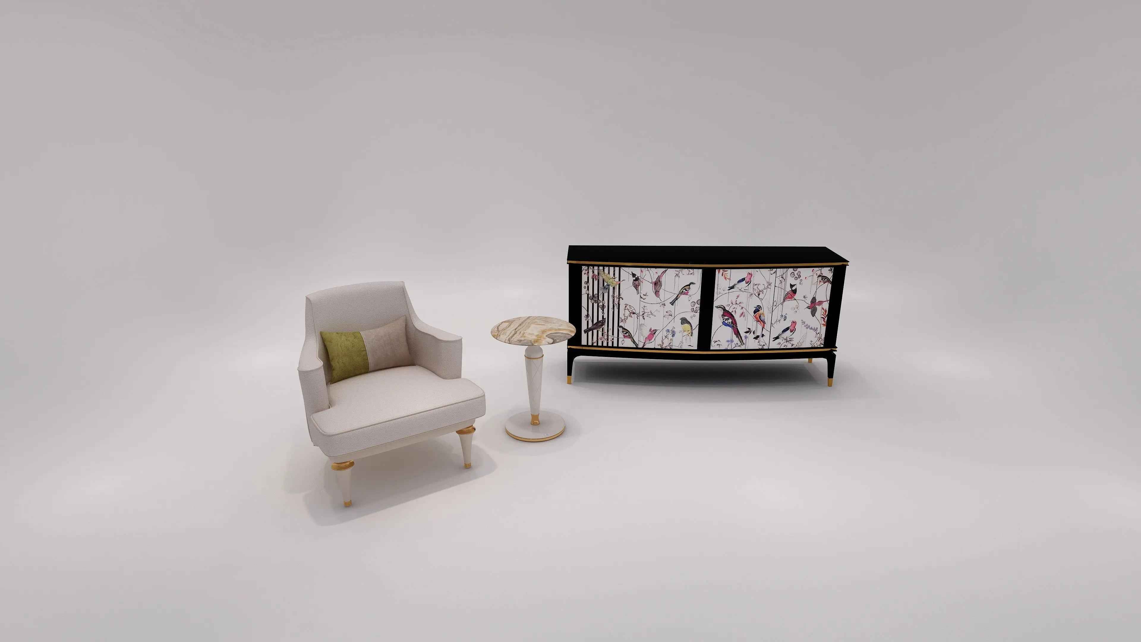 Round Marble White Side Table W012H6B Bentley Coffee Table Tea table Coner table