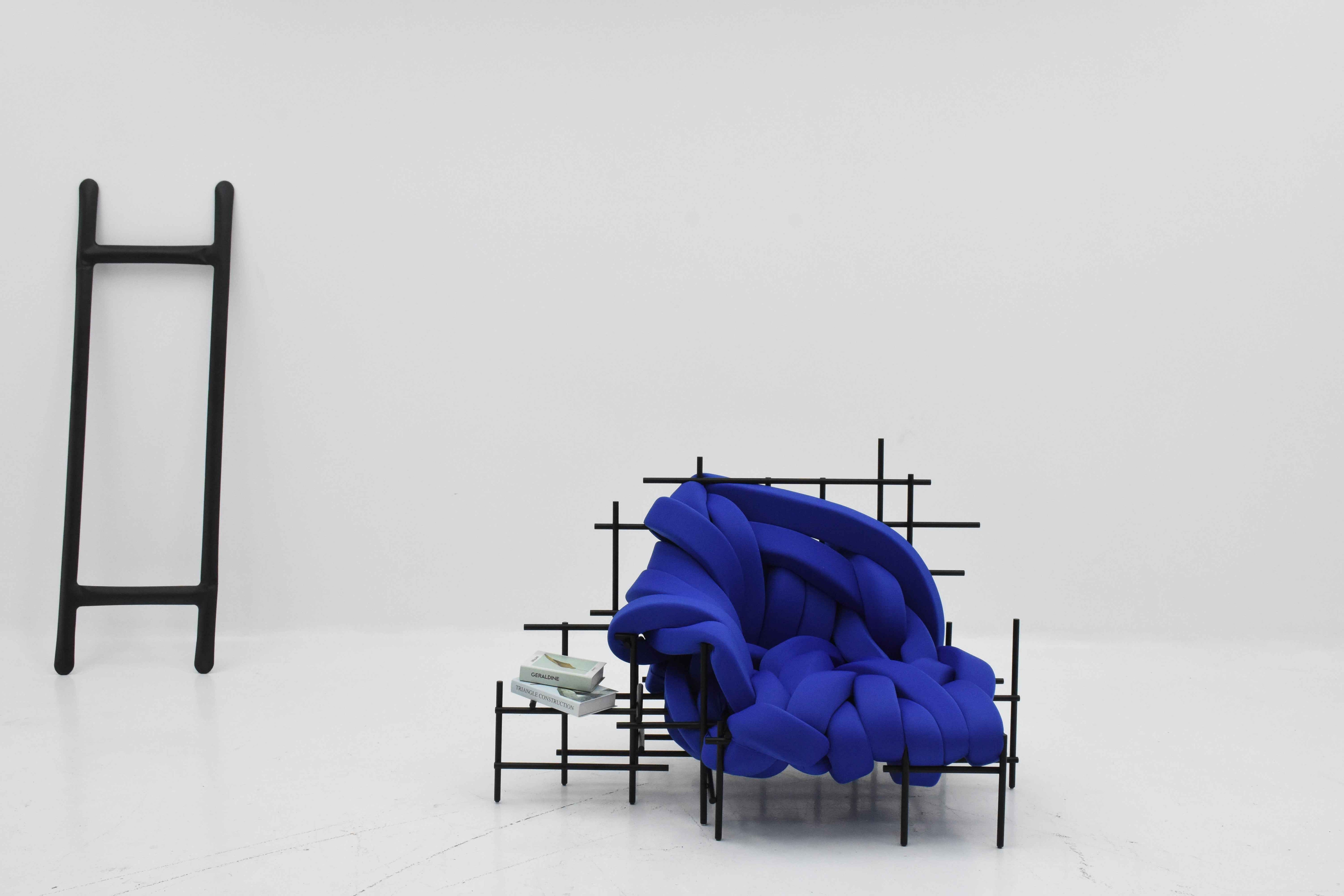 SF-335 Shaped Hand-Woven Steel Tube Foam Multi-Person Sofa