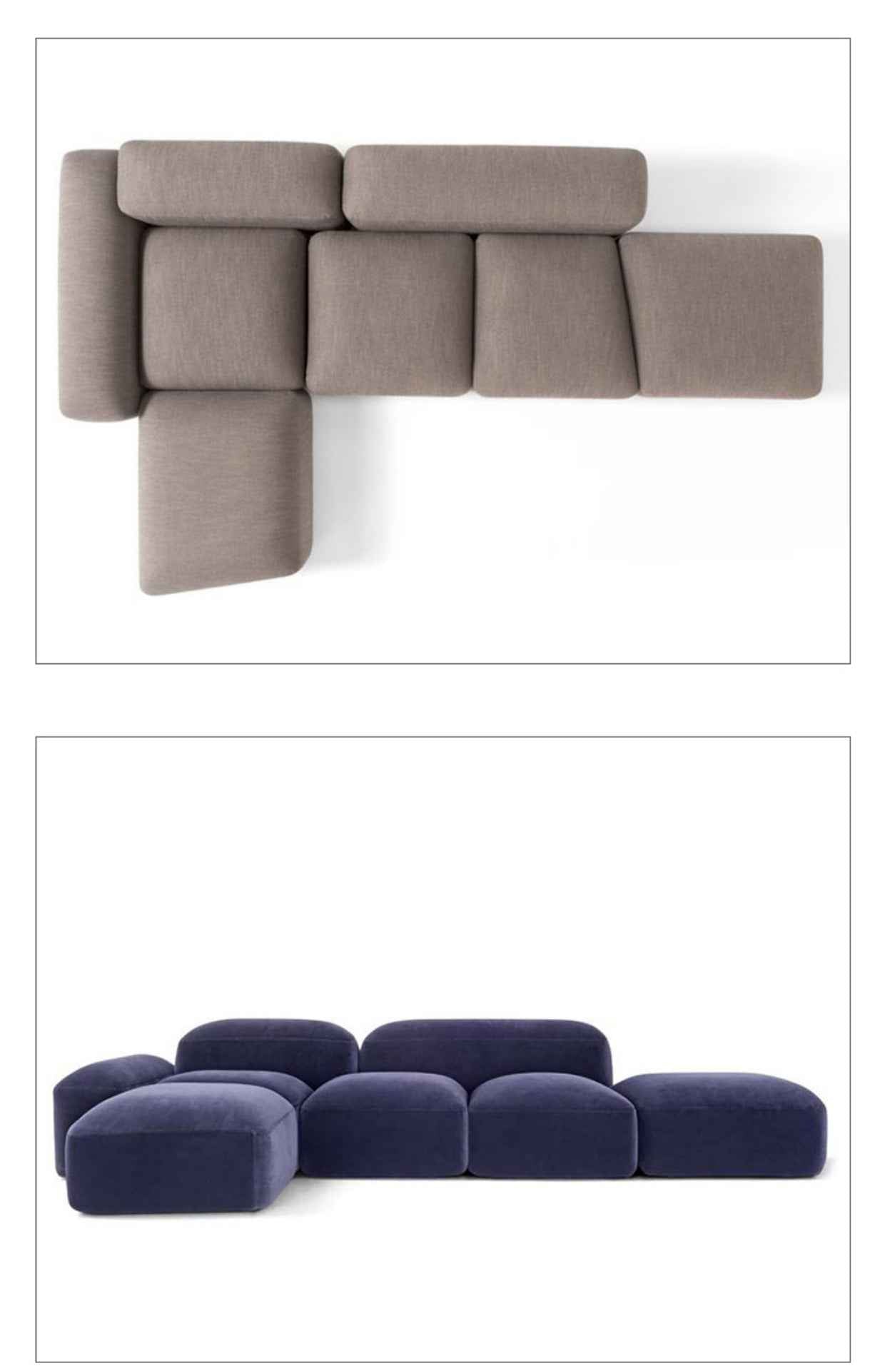 SF-468 Creative Pebbles Combination Multi-Person Fabric Sofa