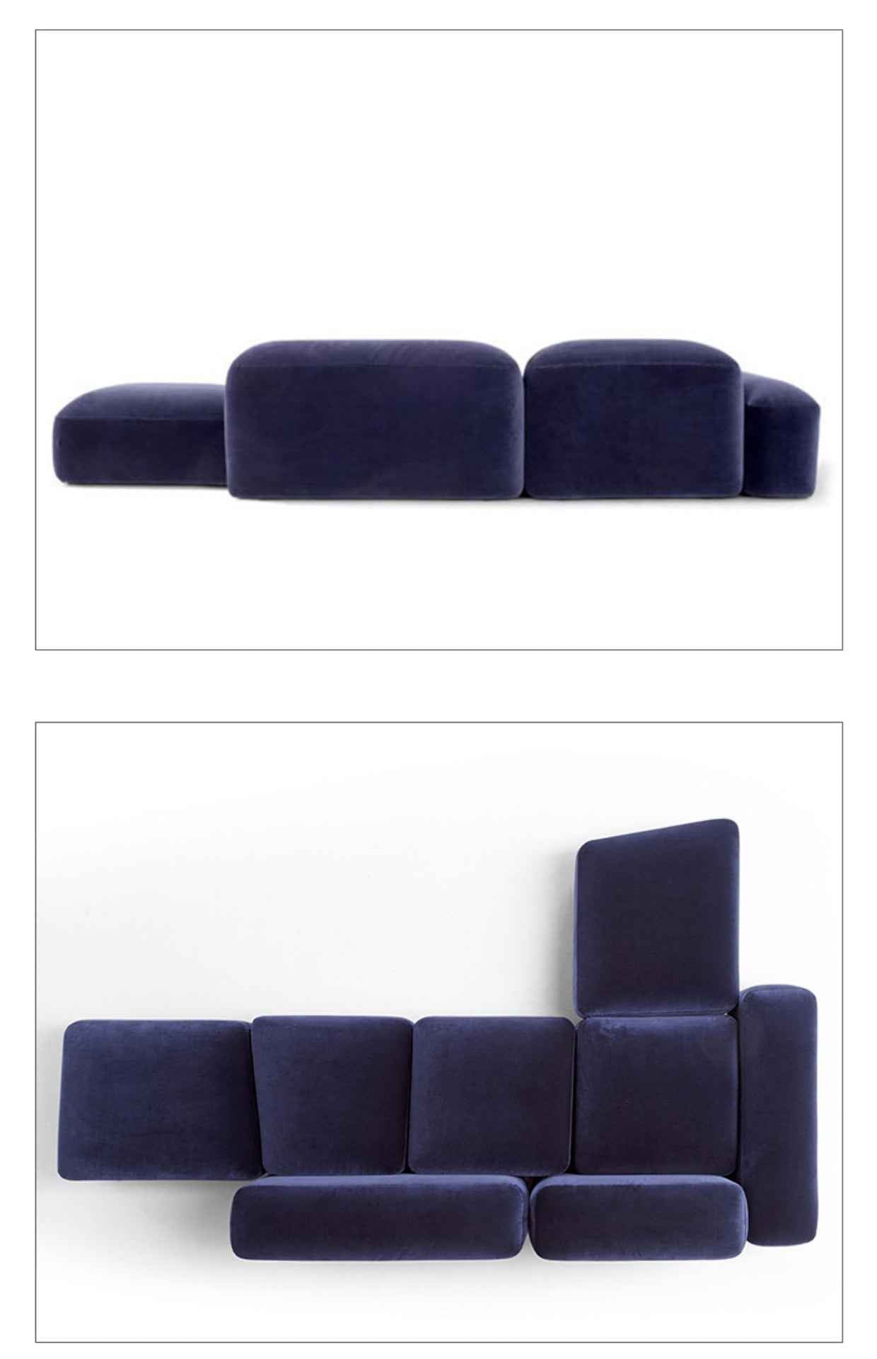 SF-468 Creative Pebbles Combination Multi-Person Fabric Sofa