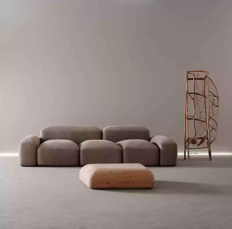 SF-468 Creative Pebbles Combination Multi-Person Fabric Sofa