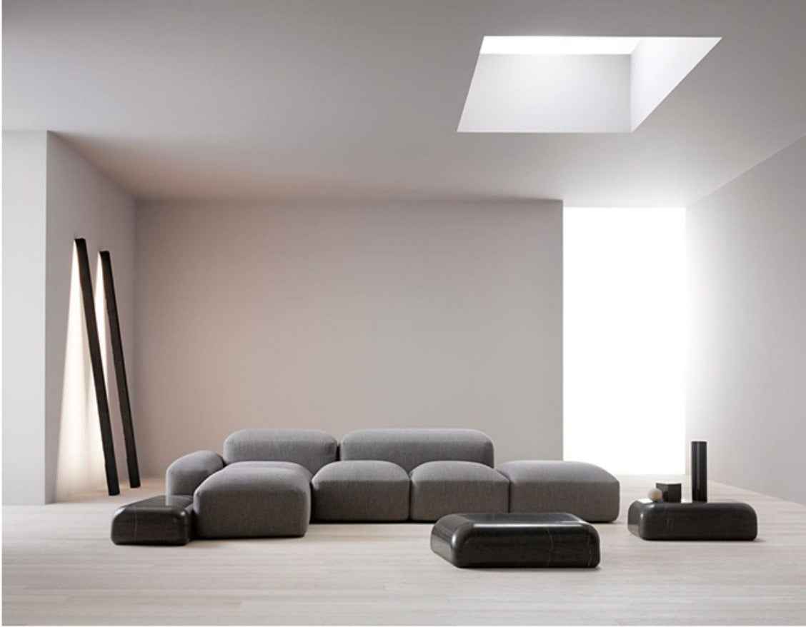 SF-468 Creative Pebbles Combination Multi-Person Fabric Sofa