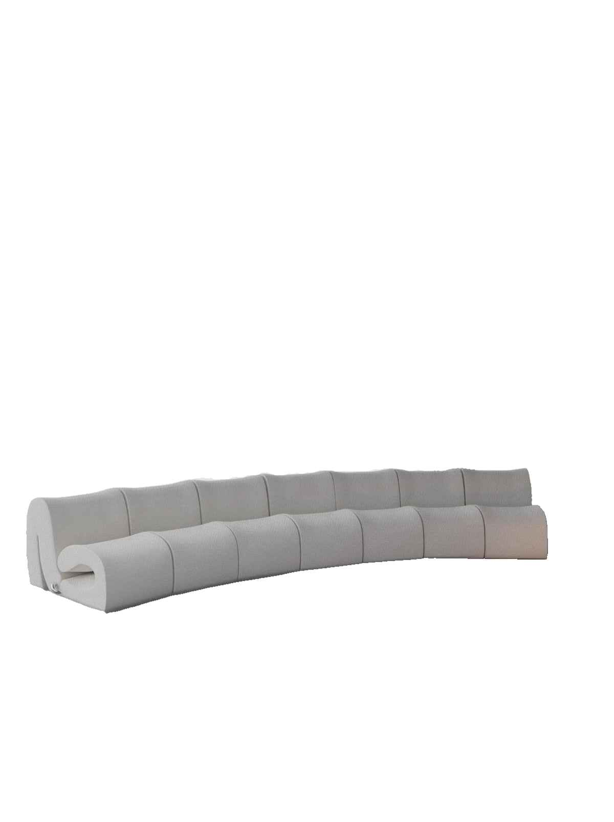 SF-517 Water Wave Sofa Curved Multi-Person Fabric Sofa