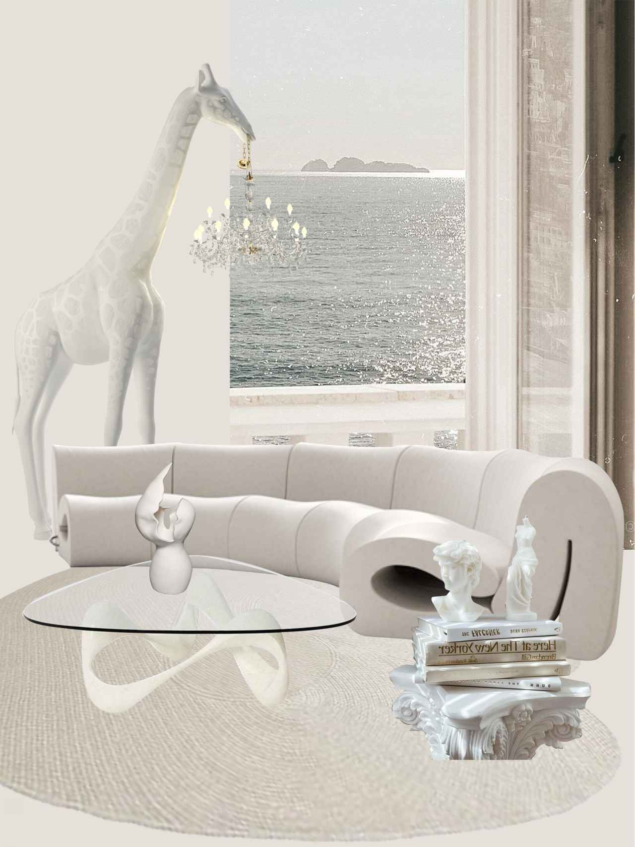 SF-517 Water Wave Sofa Curved Multi-Person Fabric Sofa