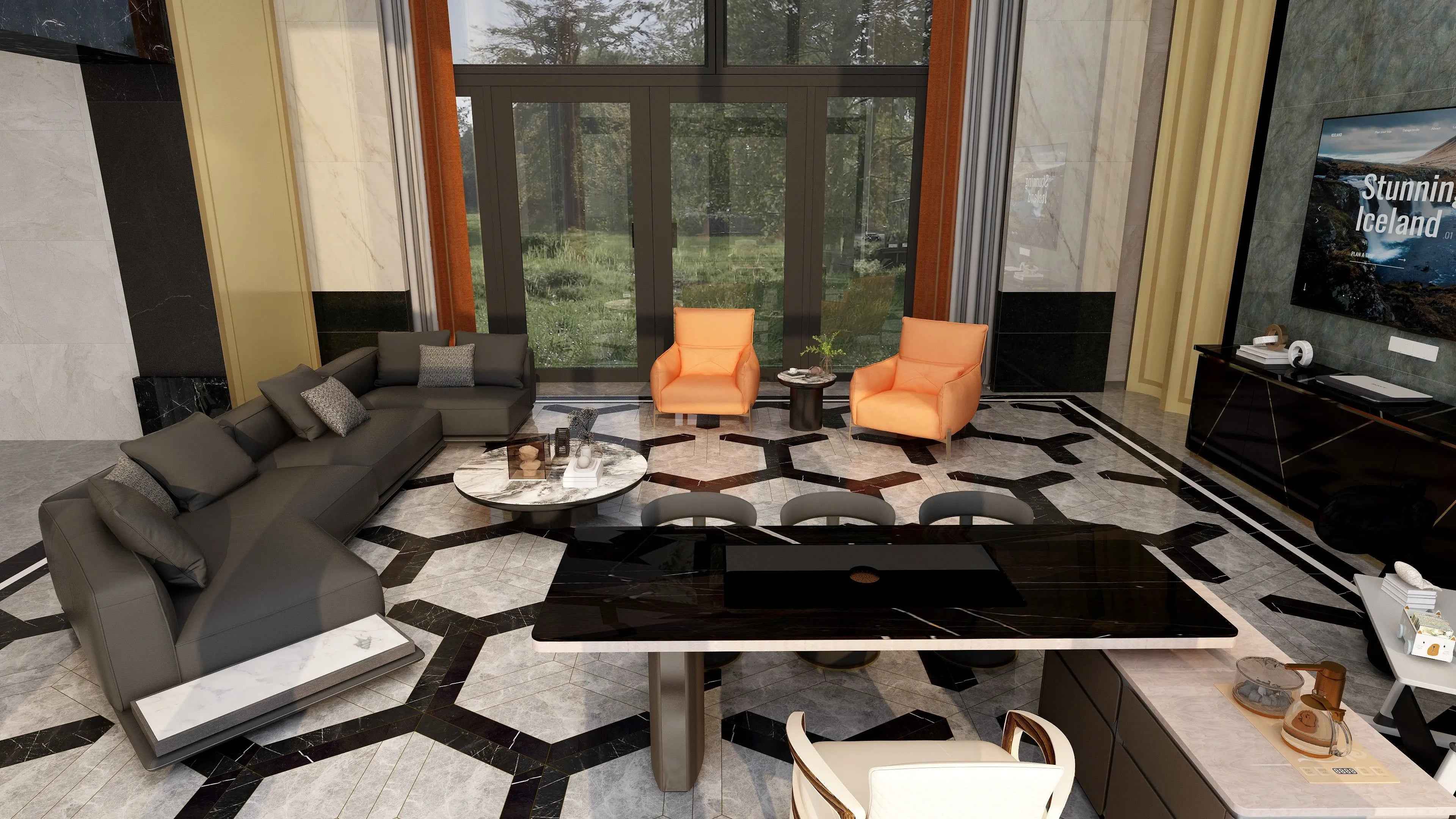Sleek Grey Marble Coffee Table with Stunning Stone Top Bentley W016H32 Coffee Table Tea table Coner table
