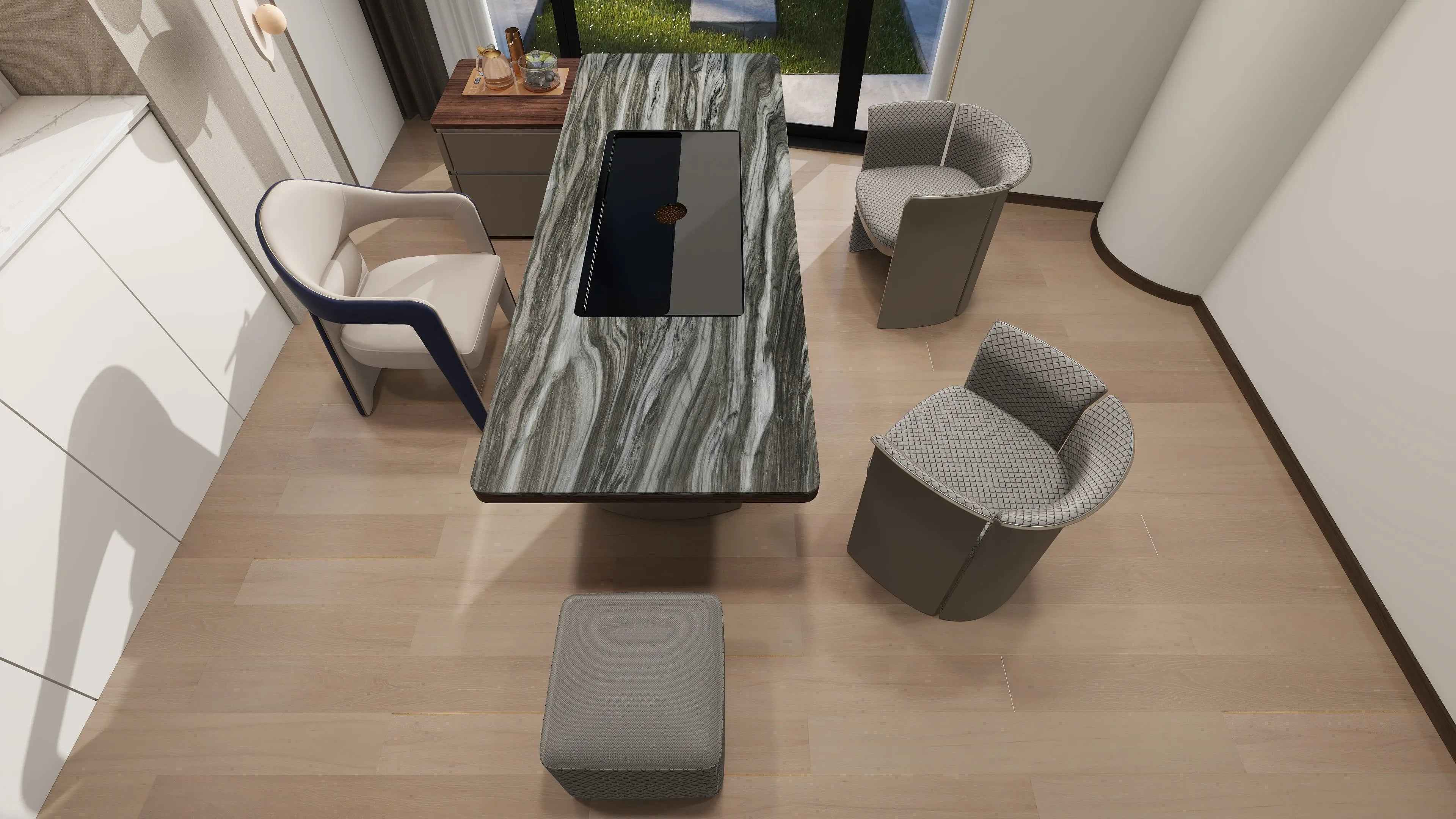 Sleek Grey Marble Coffee Table with Stunning Stone Top Bentley W016H32 Coffee Table Tea table Coner table