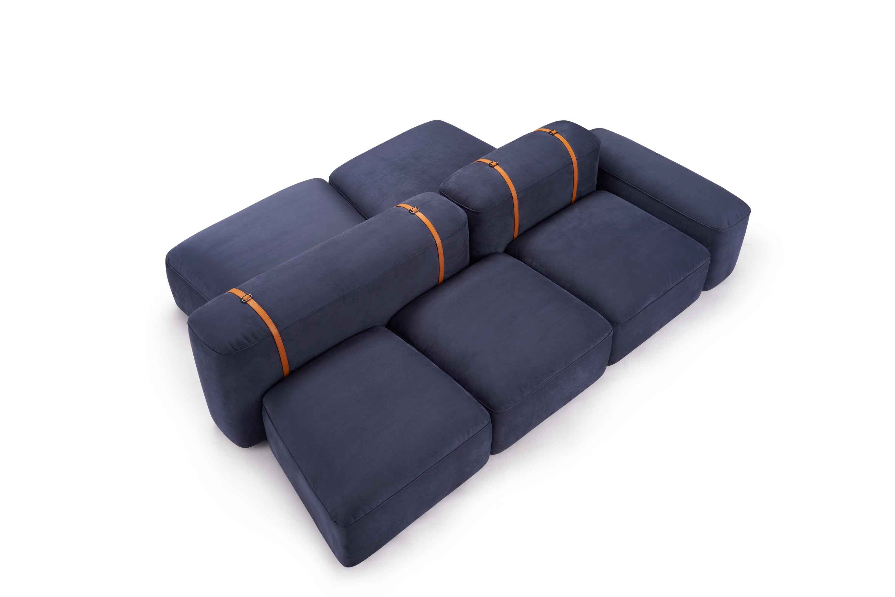 Minimalist Pebble Velvet VJ2-2322 Sofa