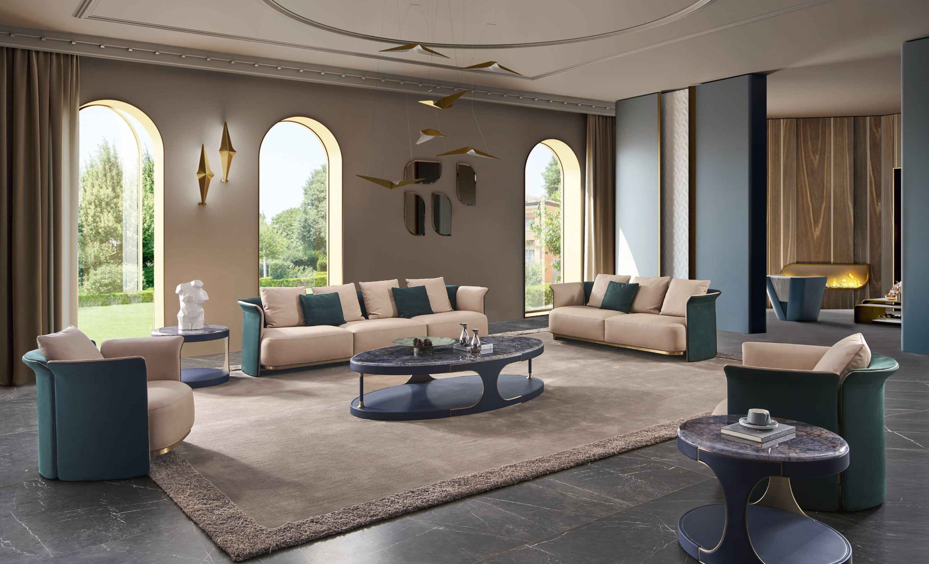 Light Luxury Modern Marble Hollow Oval DC3-018-1 Coffee Table