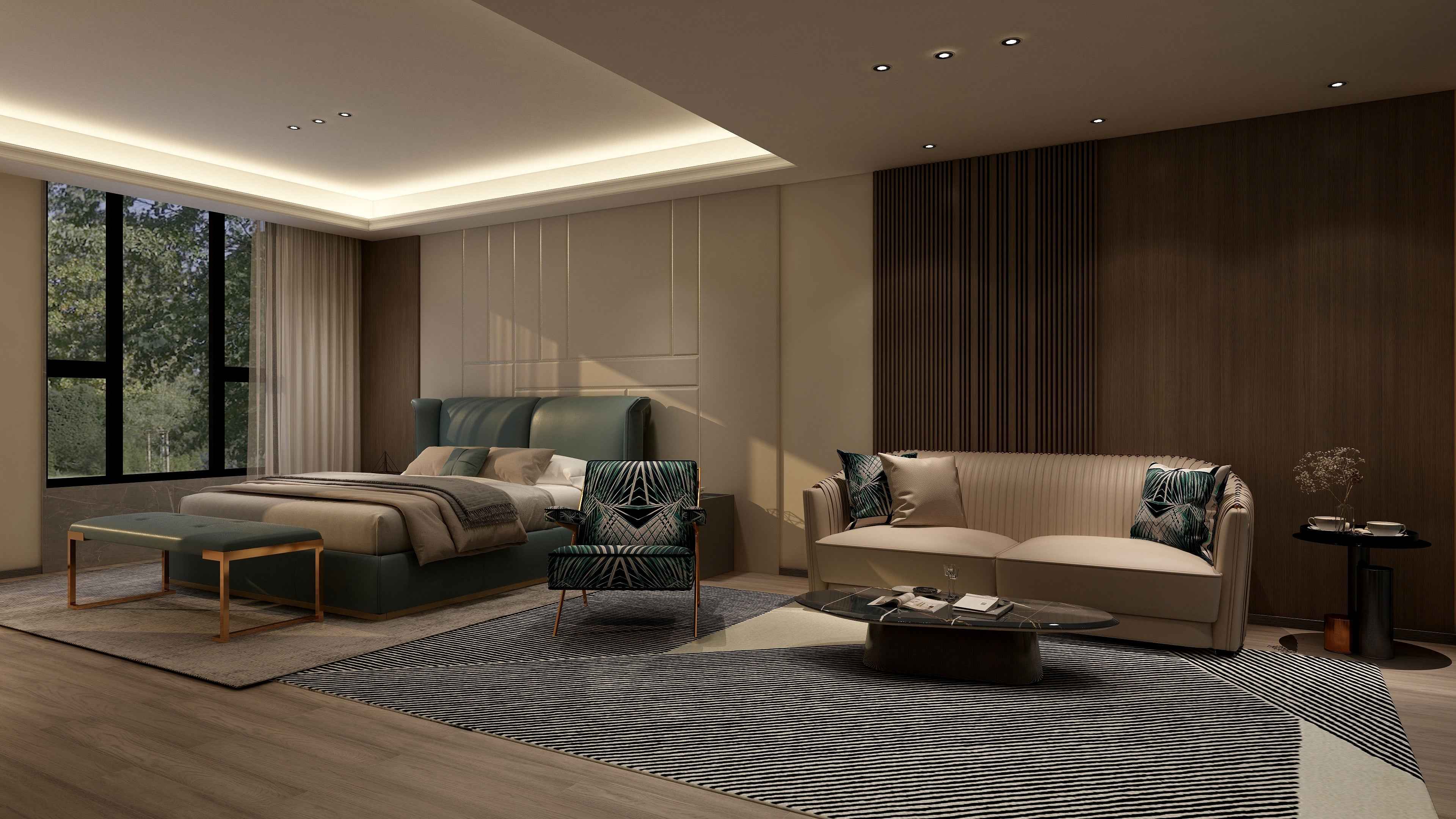 Italian Minimalist Microfiber Bed Set KB-VVCASA-BED-VX5-2105-1 Bed