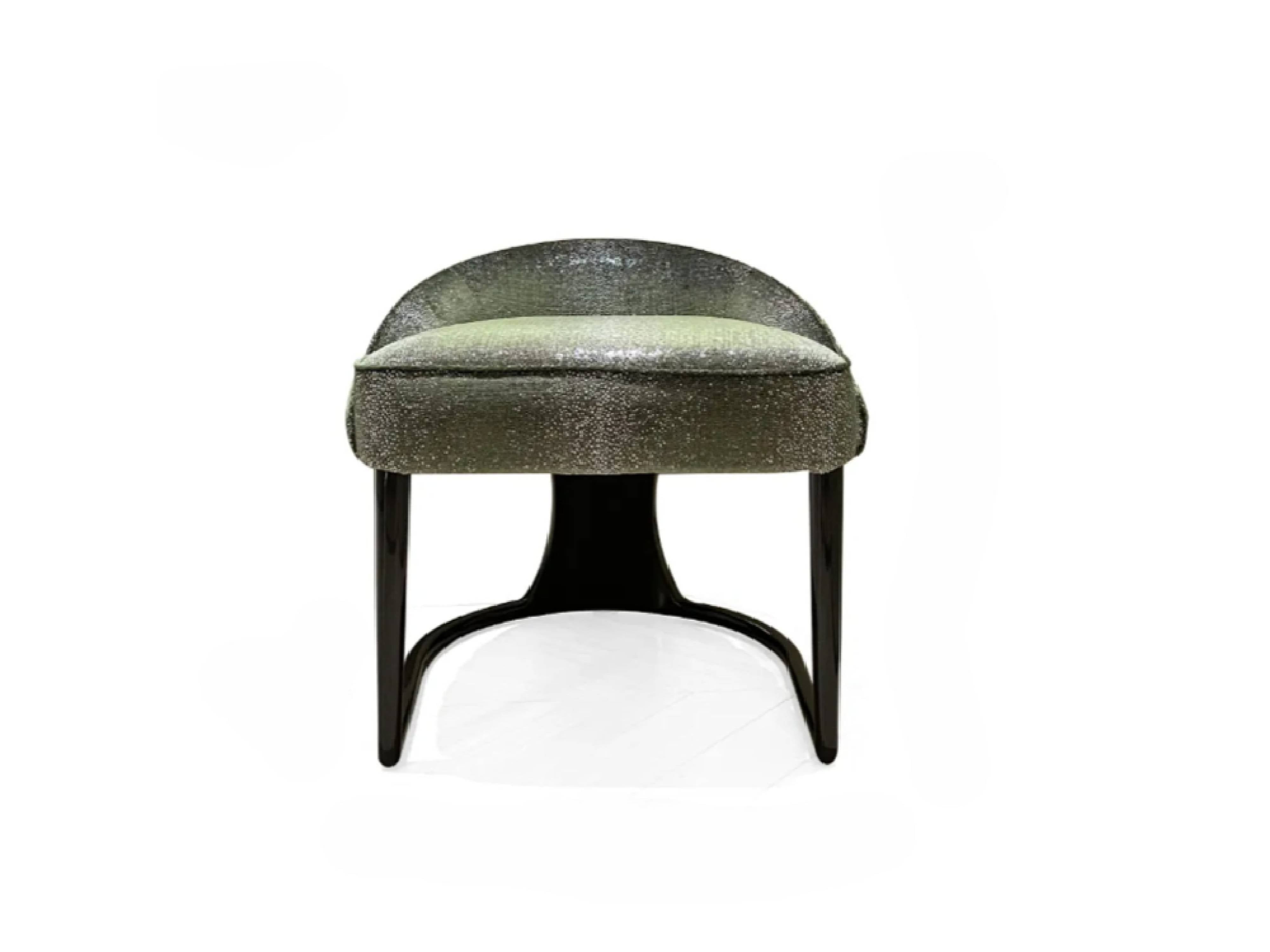 Modern Black Titanium Fabric Chair with Iron Base W011B16 – Bentley Style Vanity Stool, Dressing Chair, Leisure Stool - Chiuchiufurniture