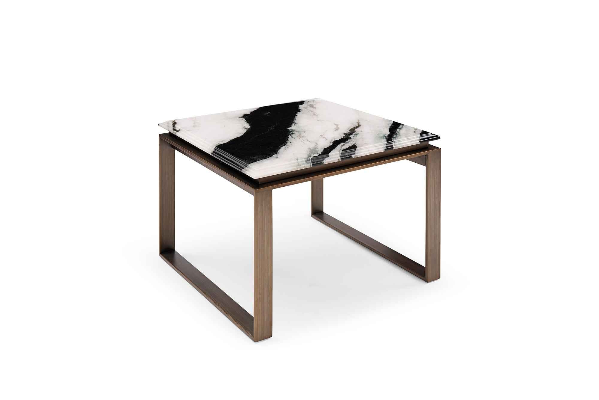 Panda White Marble Corner Table - Nature-Inspired Elegance for YourSpace W011H6A Visionnaire style Atreyu Coffee Table Tea table Coner table