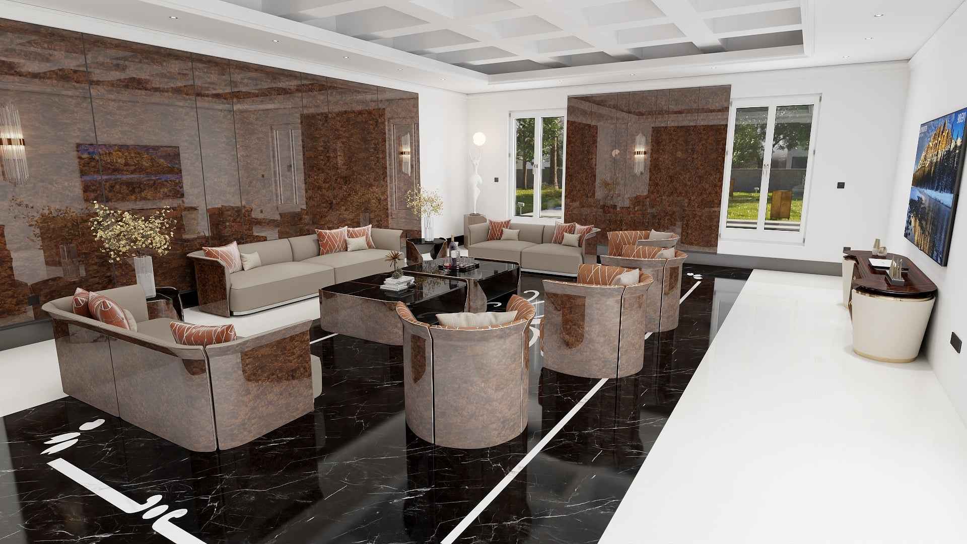 Elegant Corner Coffee Table for Living Room W019H6 Visionnaire style Fitzgerald side table