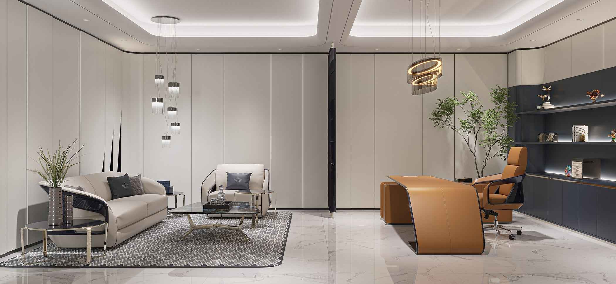 Bugatti-Style High Back Office Chair - Luxury Carbon Fibre and Leather Executive Chair-W018S21