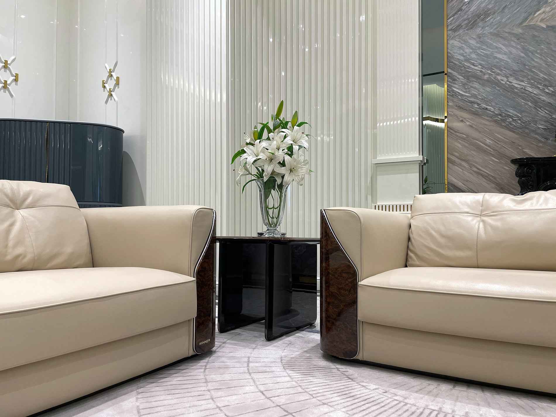 Leather furniture sofa living room light luxury modern sofa set W019SF2 Visionnaire style Fitzgerald Sofa