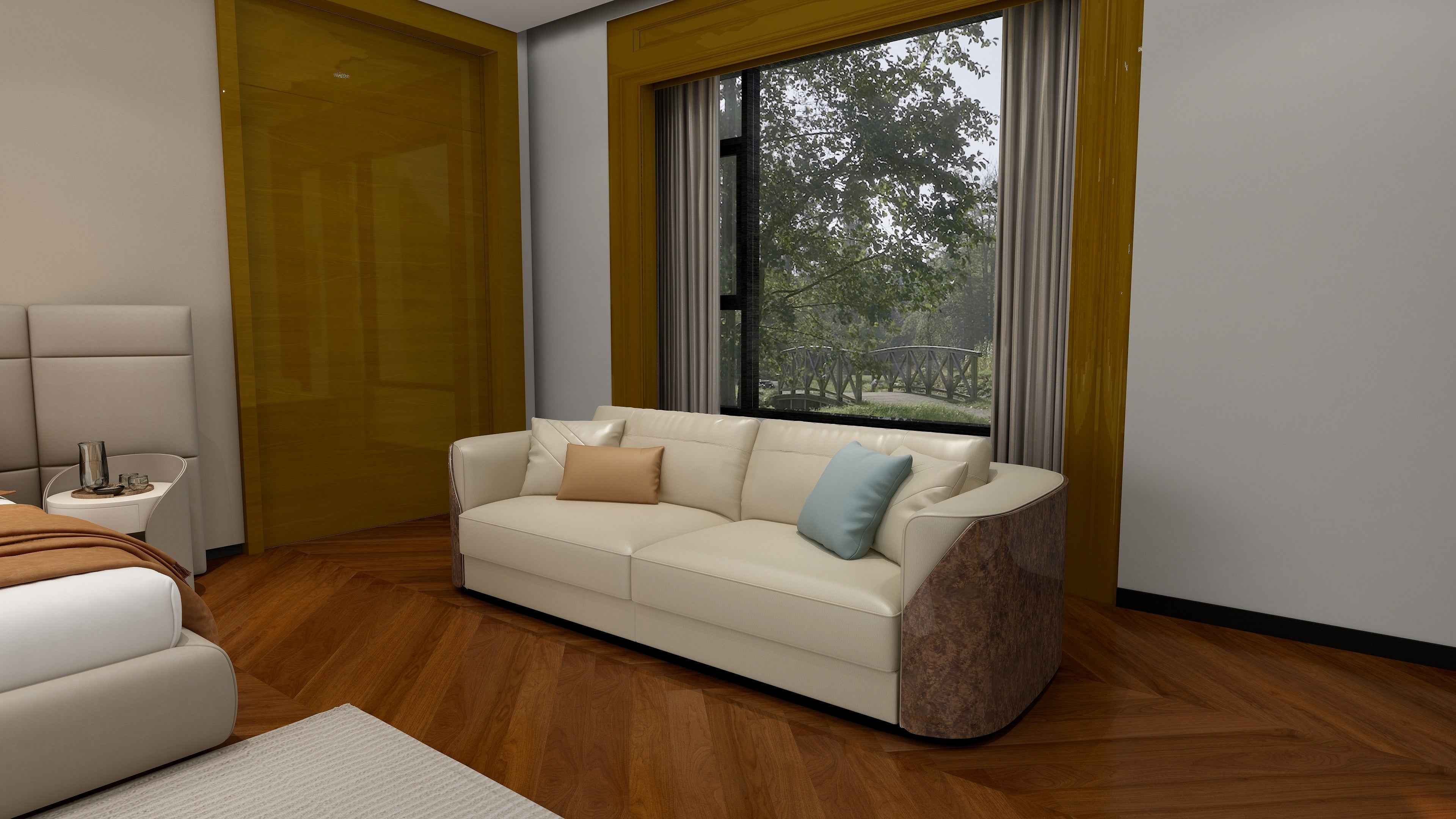 Leather furniture sofa living room light luxury modern sofa set W019SF2 Visionnaire style Fitzgerald Sofa