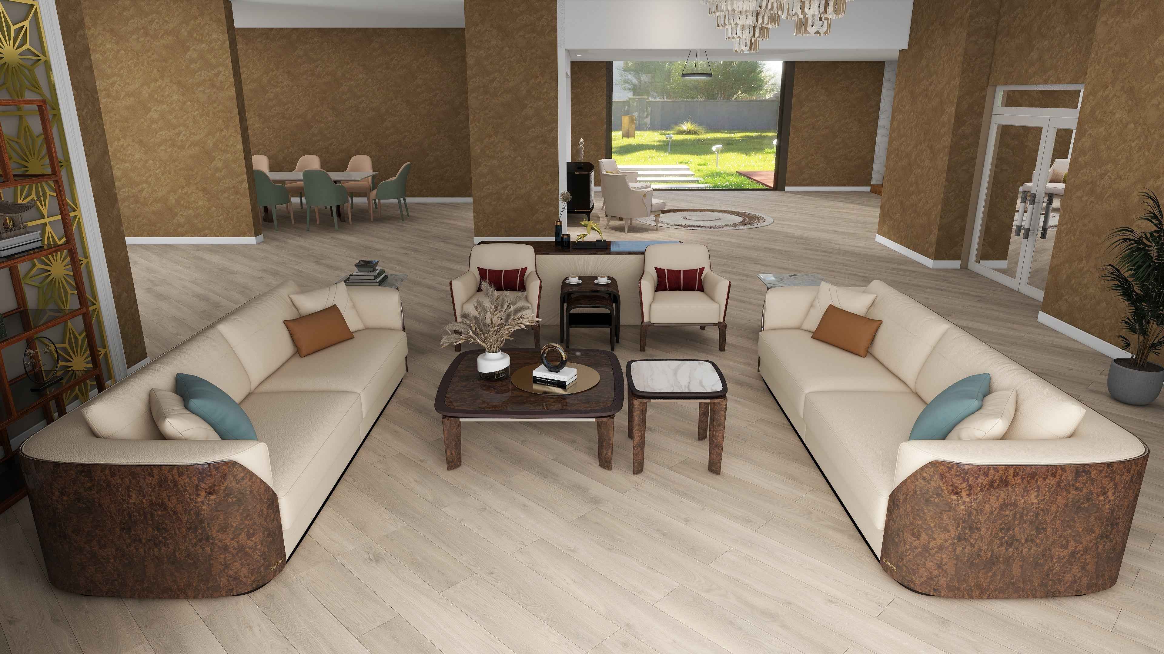 Leather furniture sofa living room light luxury modern sofa set W019SF2 Visionnaire style Fitzgerald Sofa