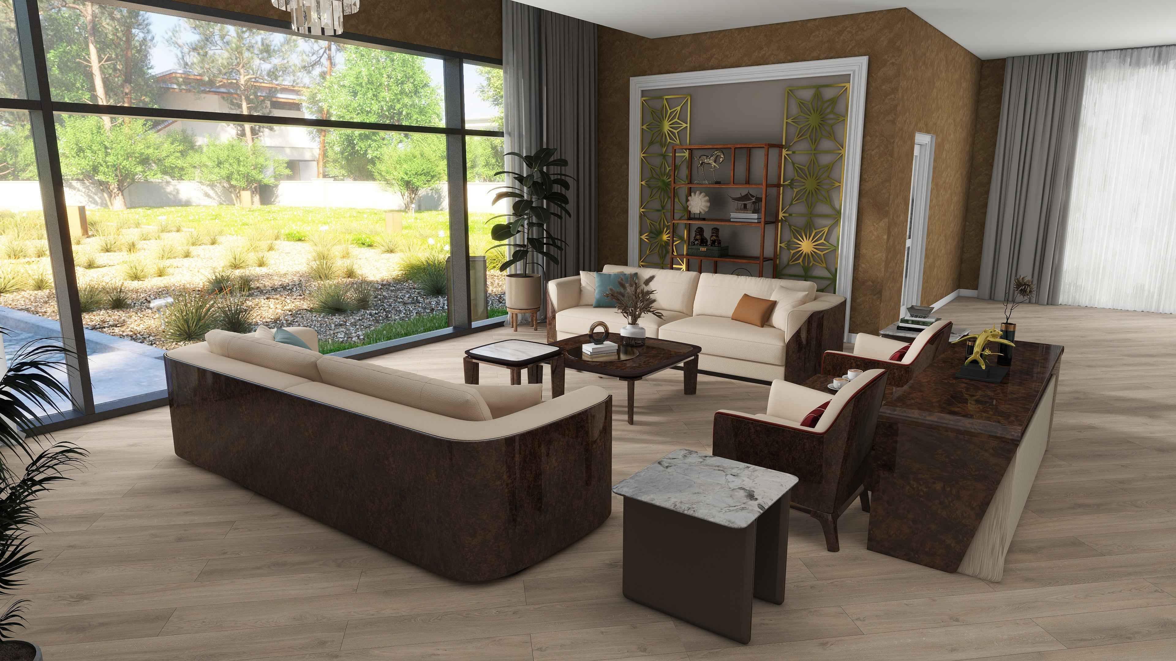 Leather furniture sofa living room light luxury modern sofa set W019SF2 Visionnaire style Fitzgerald Sofa