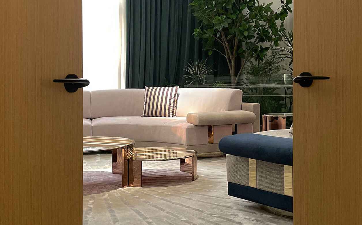 Minimalist Curved Fabric Sofa WH306SF2LC Modern furniture sofa