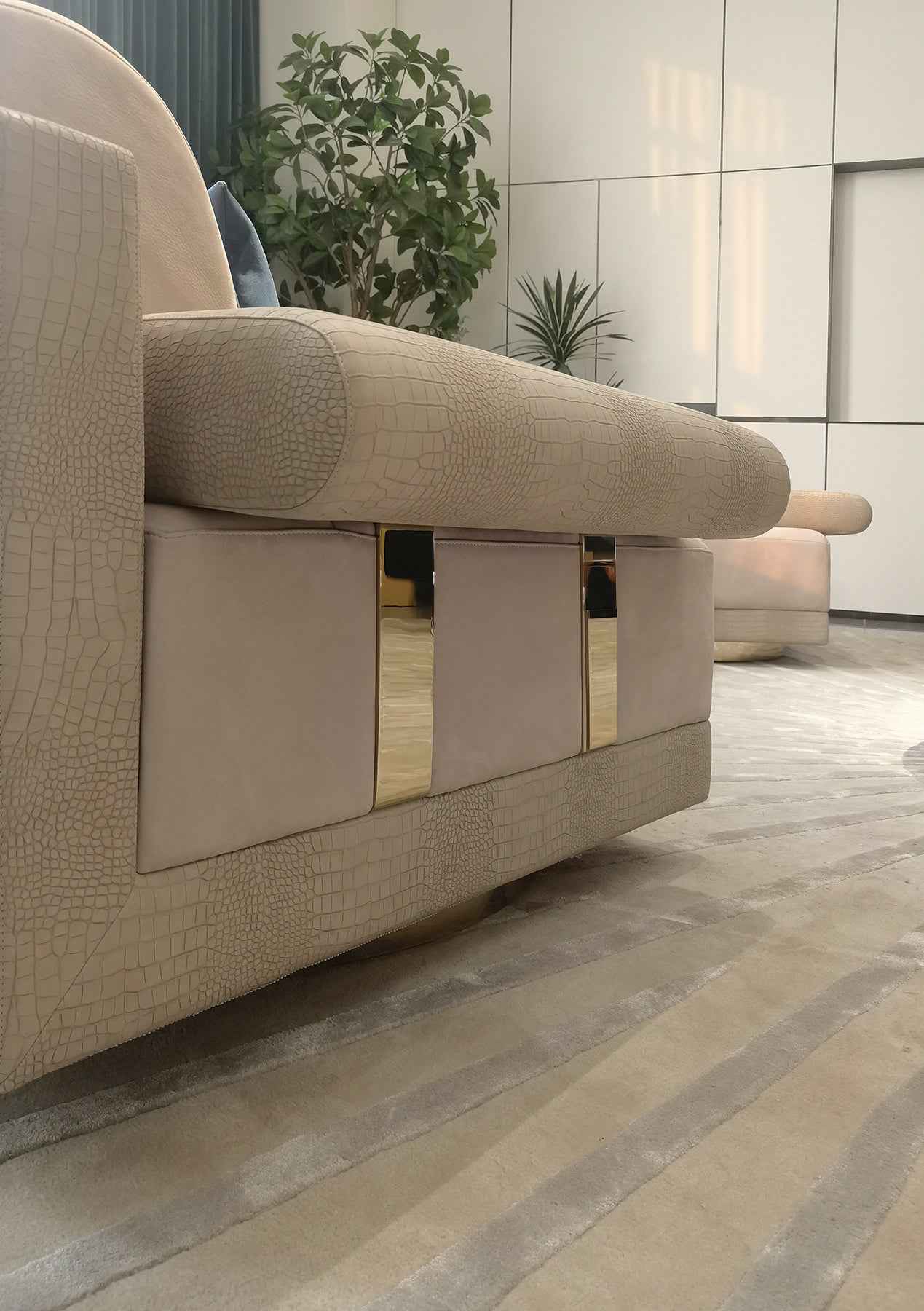 Minimalist Curved Fabric Sofa WH306SF2LC Modern furniture sofa