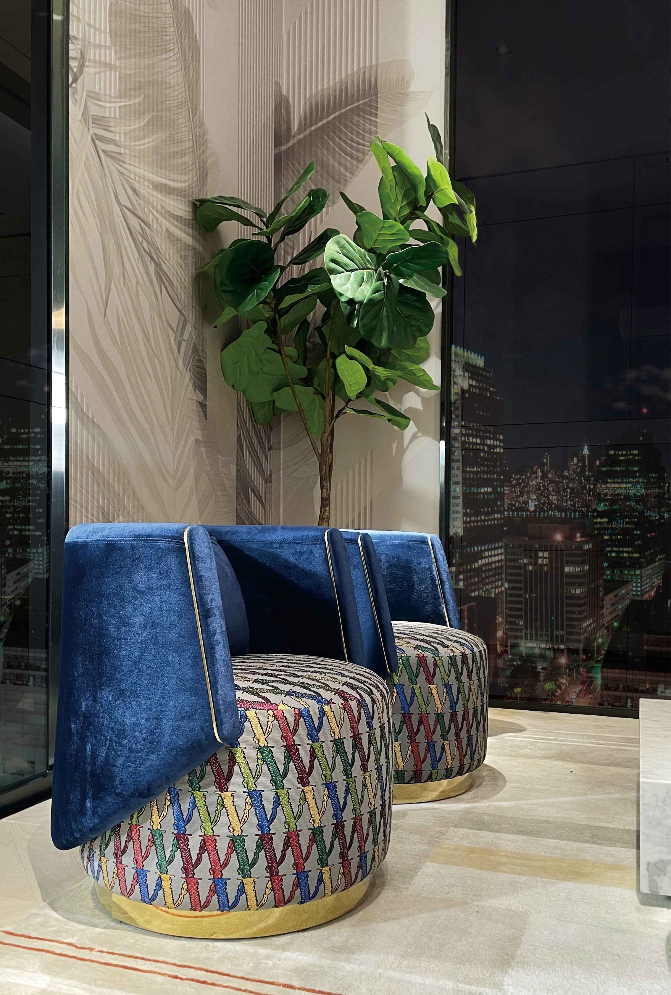 ltalian ILight Luxury Rmbroidery Fabric Leisure Chair WH310SF11B Lounger chair