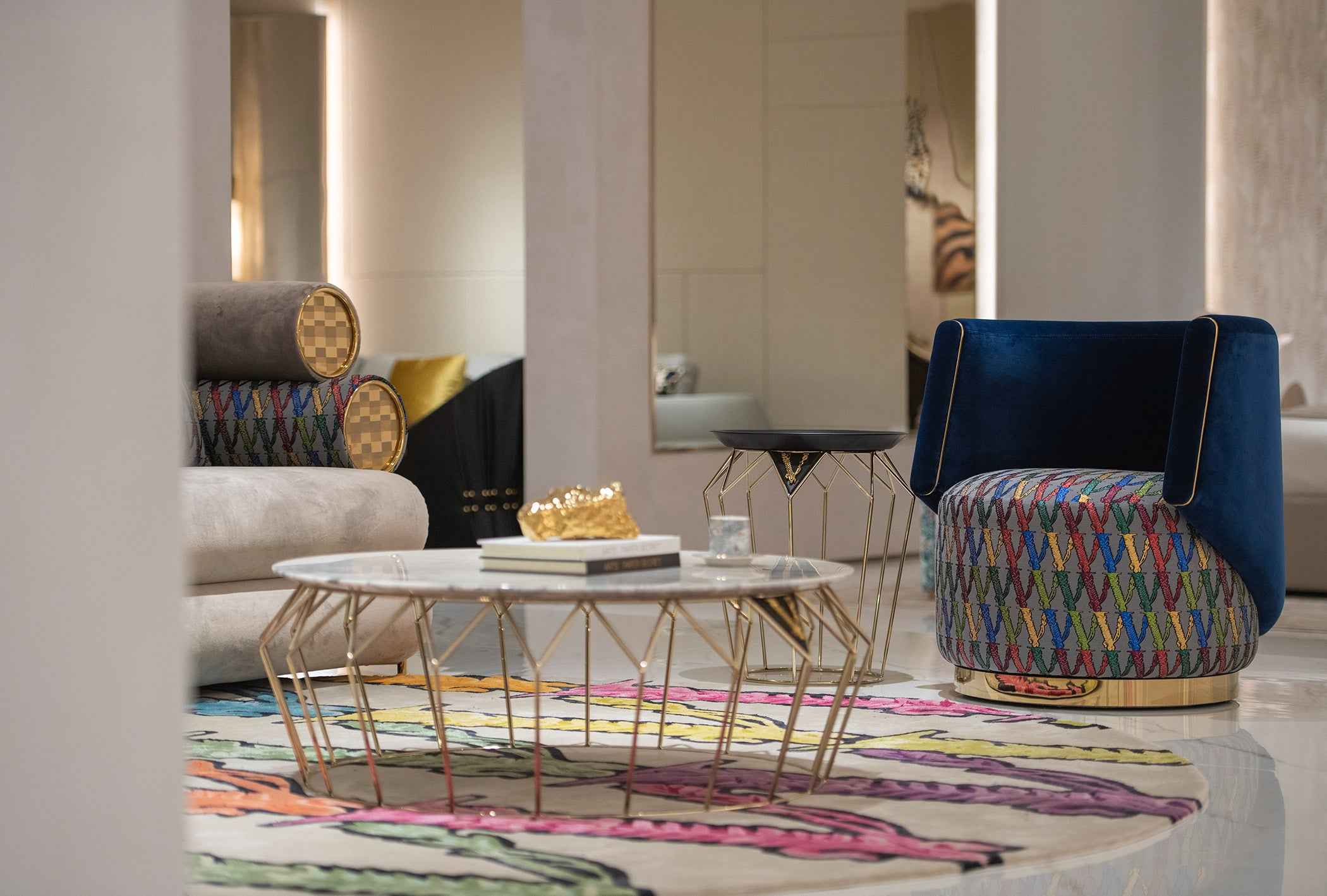 ltalian ILight Luxury Rmbroidery Fabric Leisure Chair WH310SF11B Lounger chair