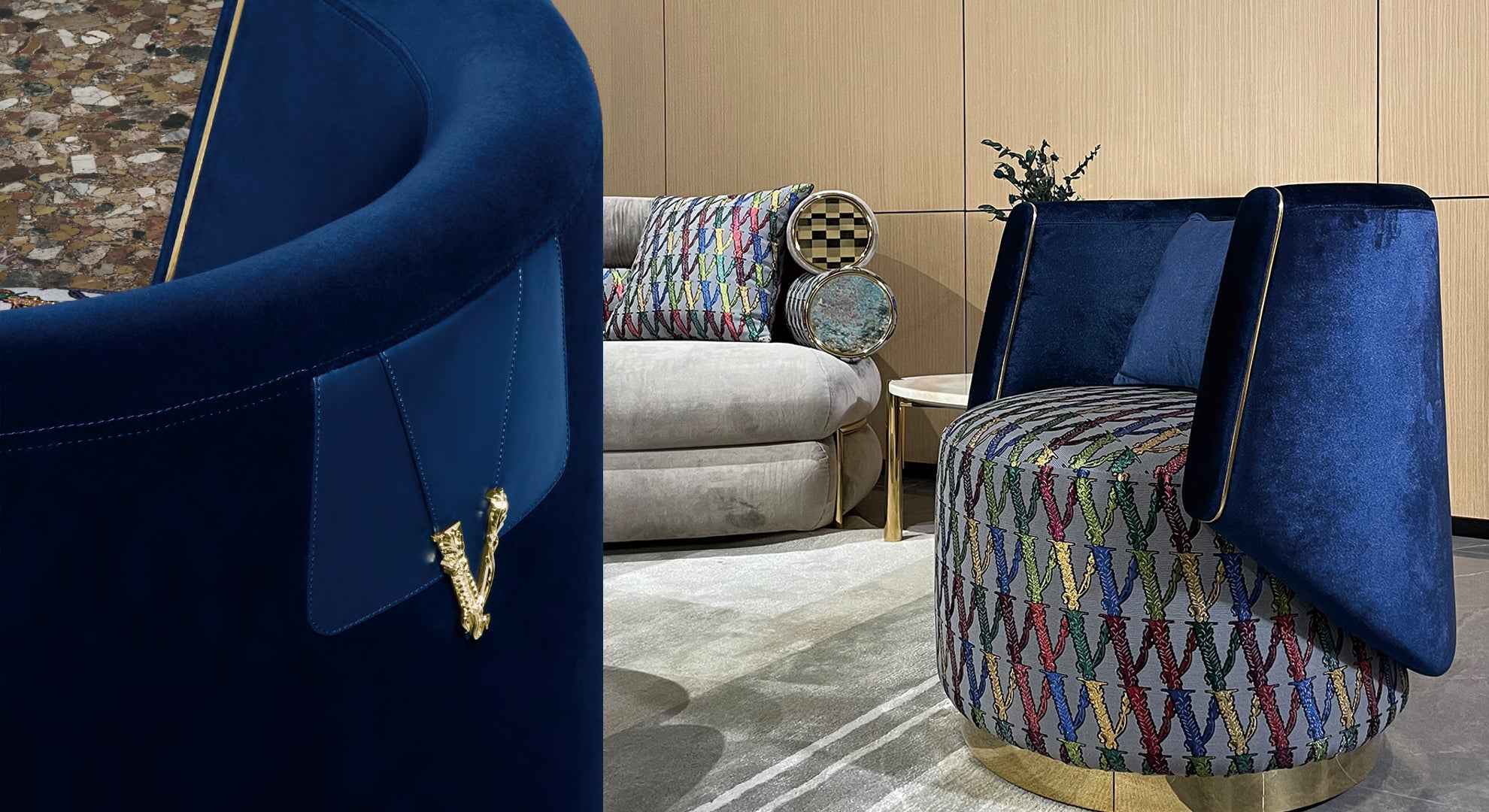 ltalian ILight Luxury Rmbroidery Fabric Leisure Chair WH310SF11B Lounger chair