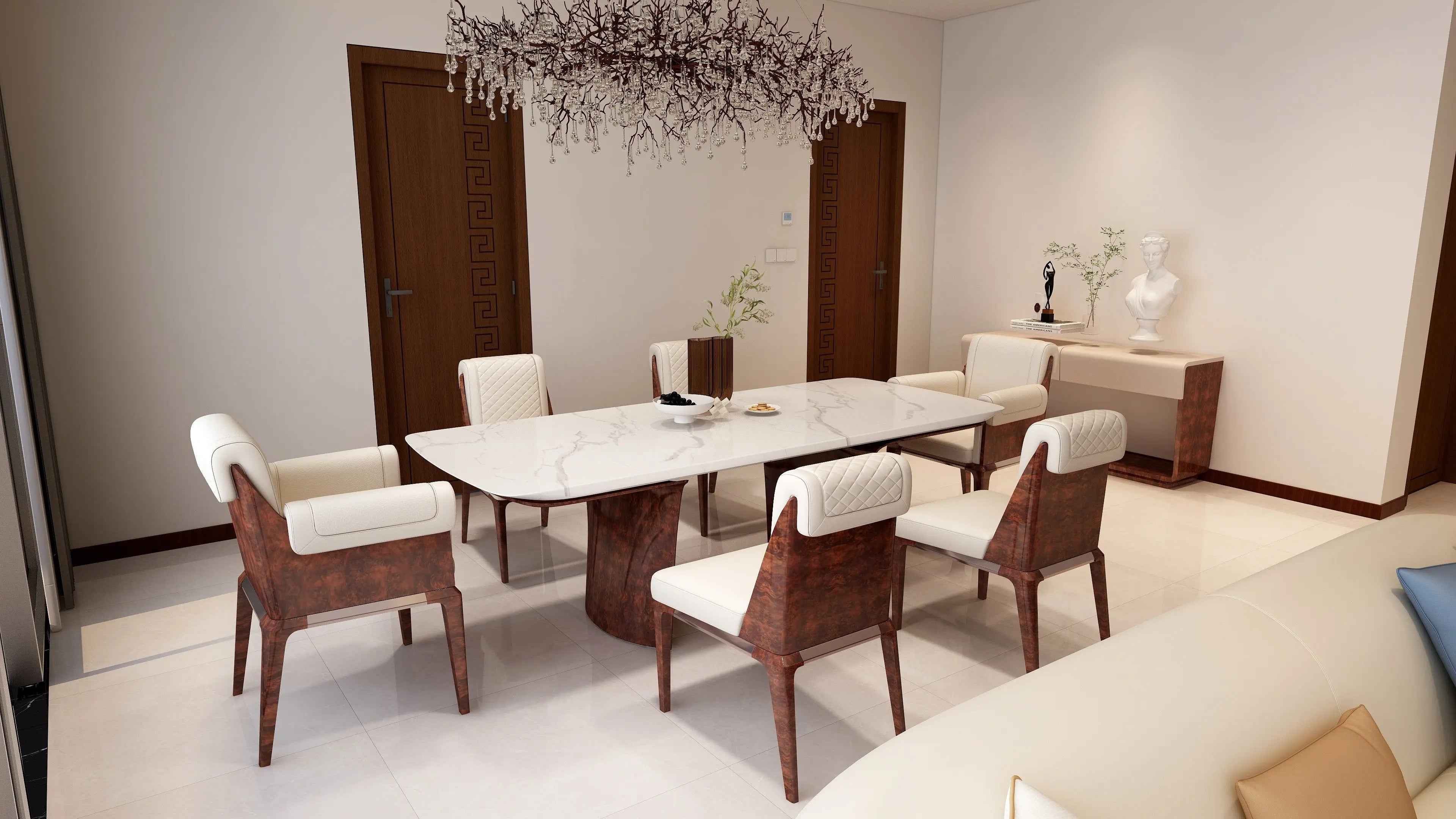 White Upholstered Dining Chair - Modern Style and Luxurious Comfort W006D6 Bentley dining chair,mahjong chair