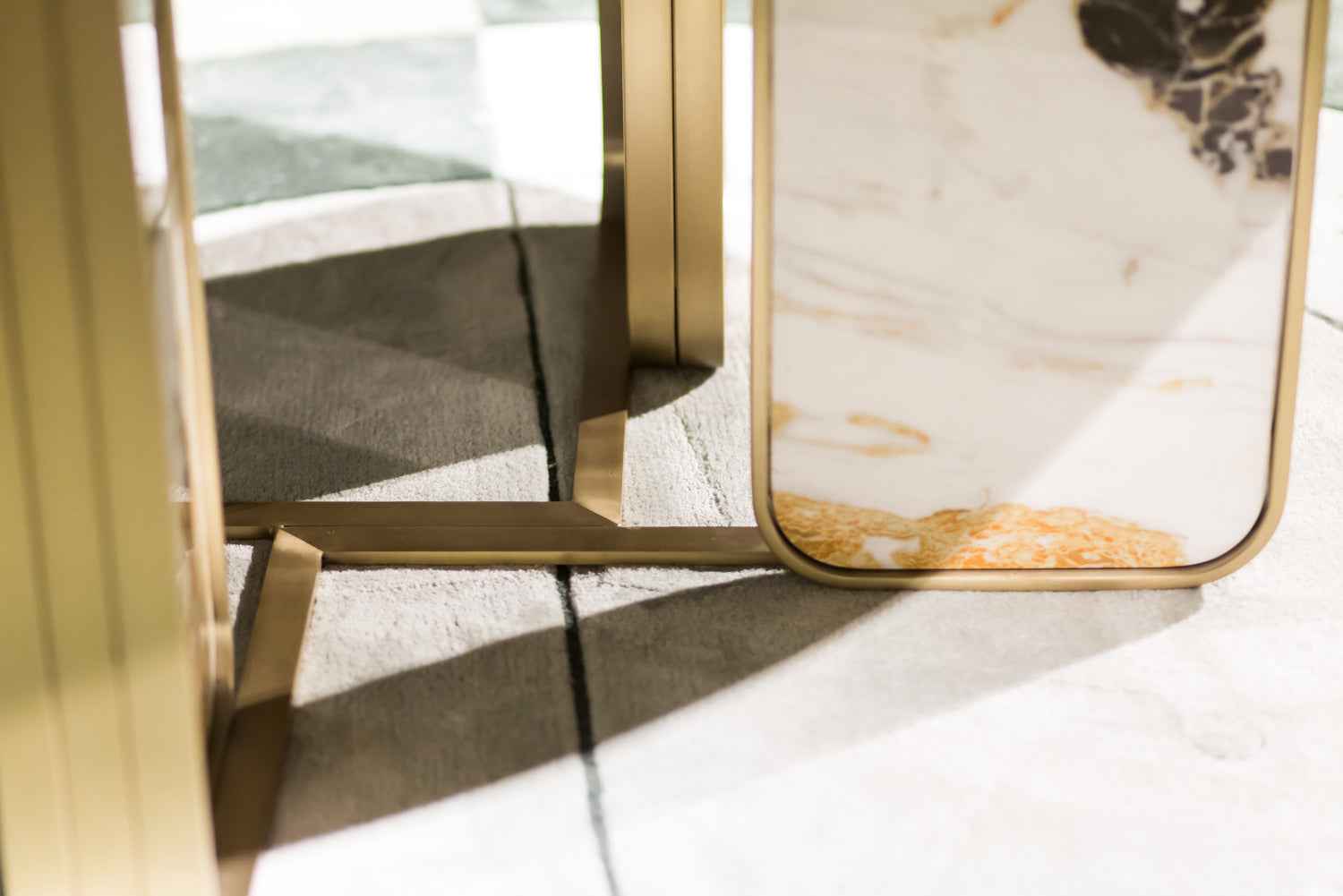 Italian minimalist style fish maw gold rock plate stainless steel brushed champagne gold dining table HA-1908 Dining Table