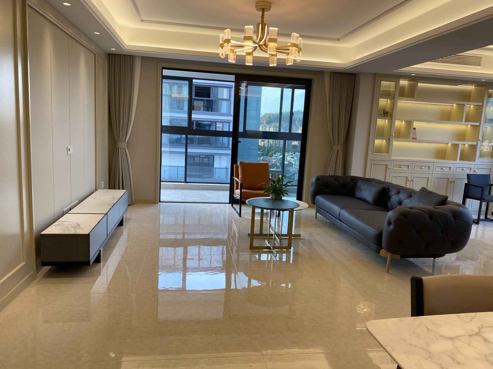 Italian minimalist A60 leather sofa with waist pillow and throw pillow VJ5-2006 sofa