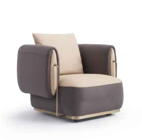 Modern Minimalist Full Leather Grey Sofa DJ5-060 Sofa