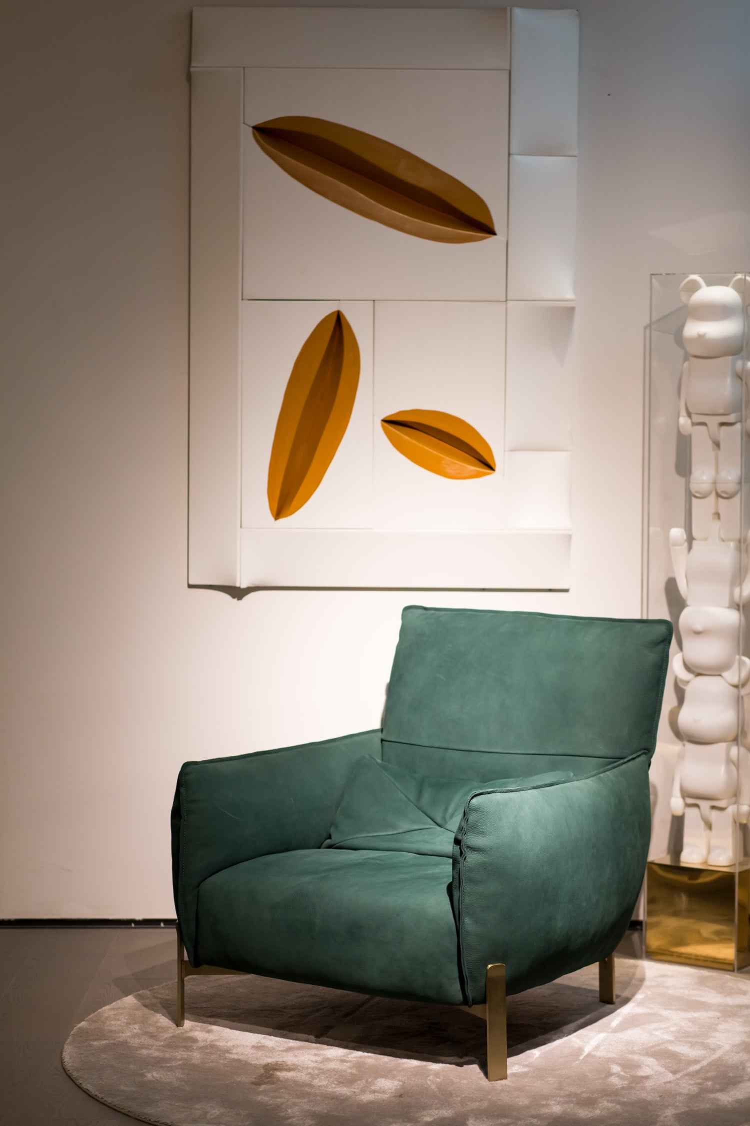 Italian minimalist AA49 all-leather green lounge chair VE5-2019 Lounge chair