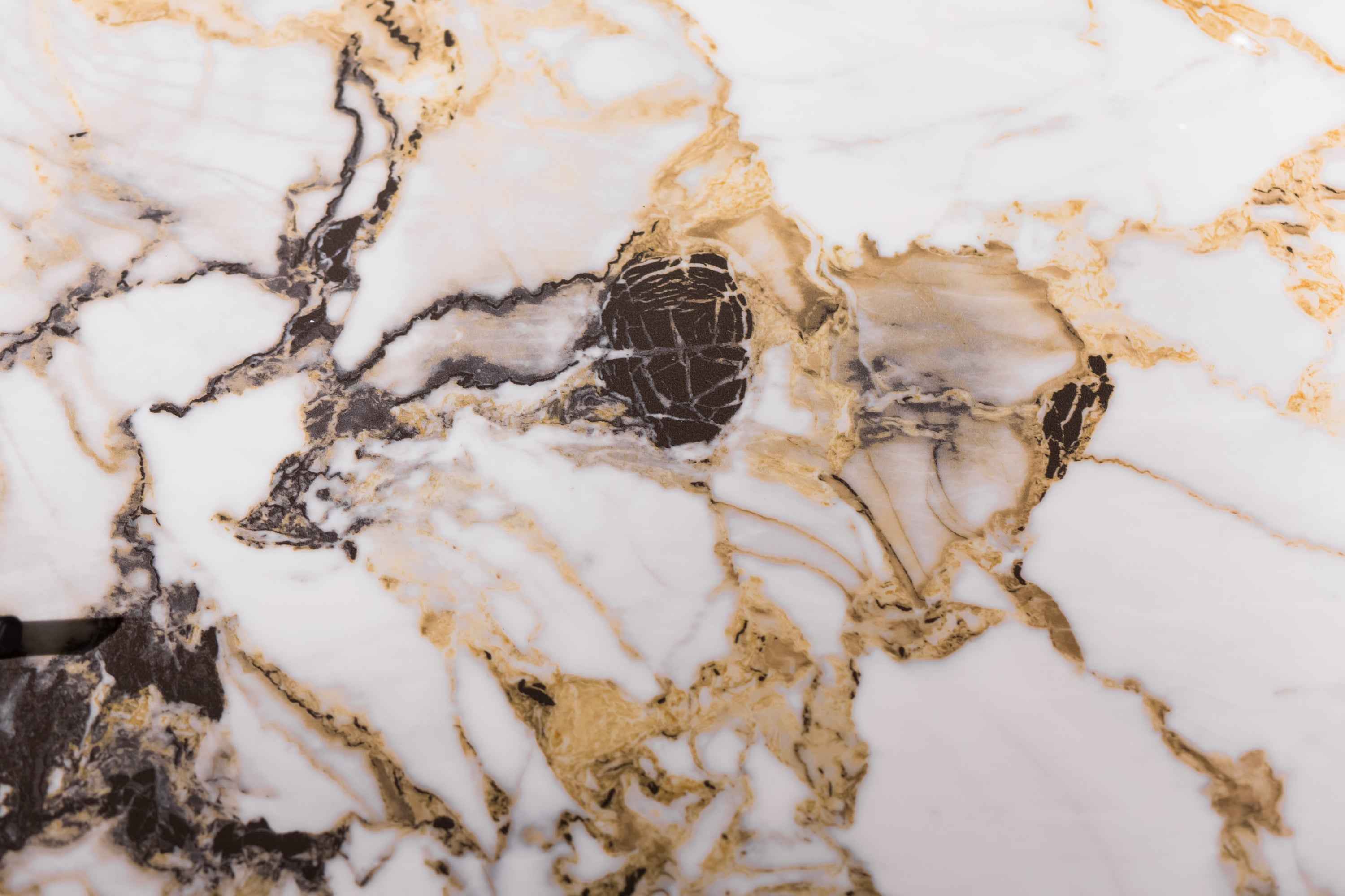 Italian minimalist style fish maw gold rock plate stainless steel brushed champagne gold dining table HA-1908 Dining Table