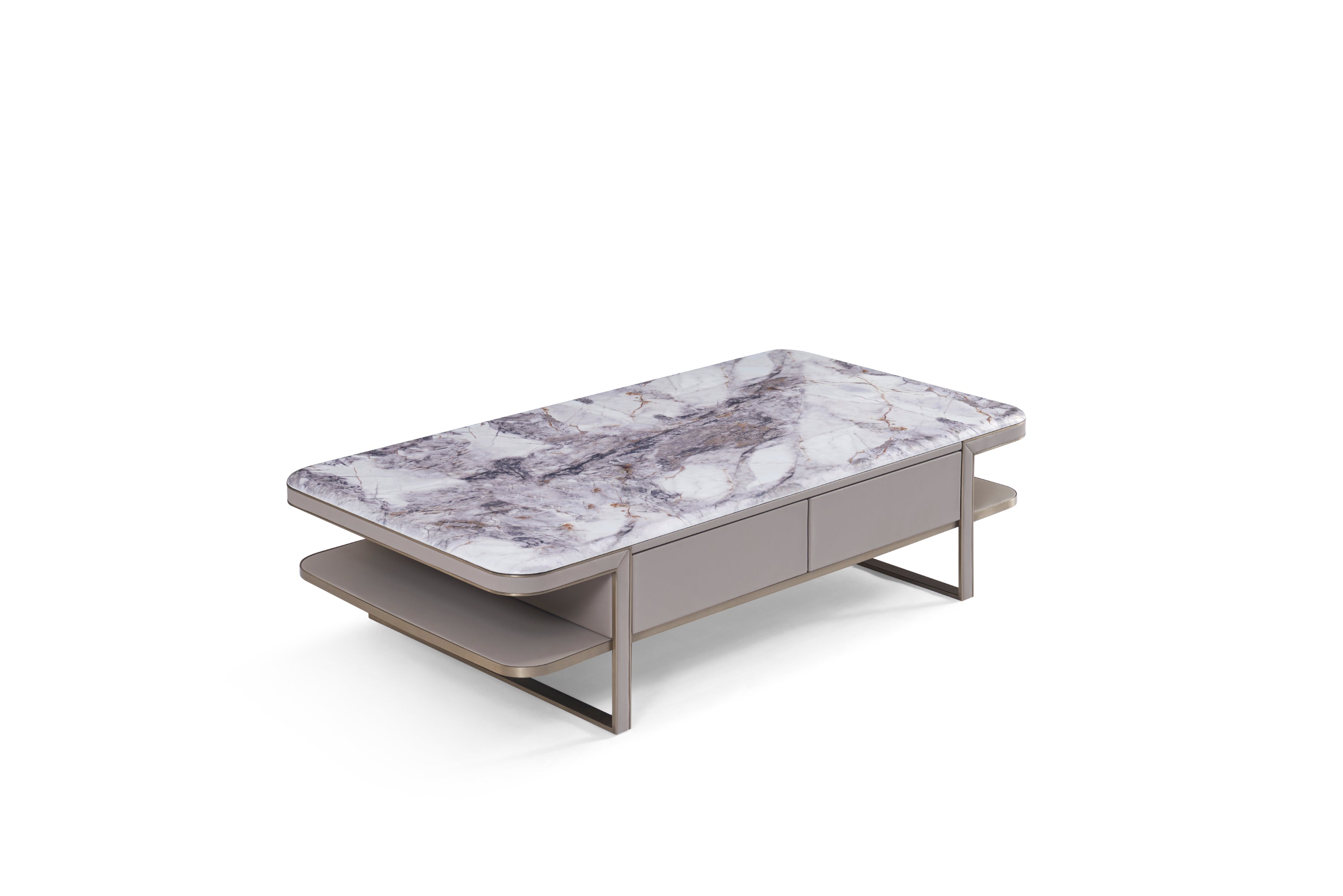 Light Luxury Square Marble Double-decker DC3-053-1 Coffee Table DD